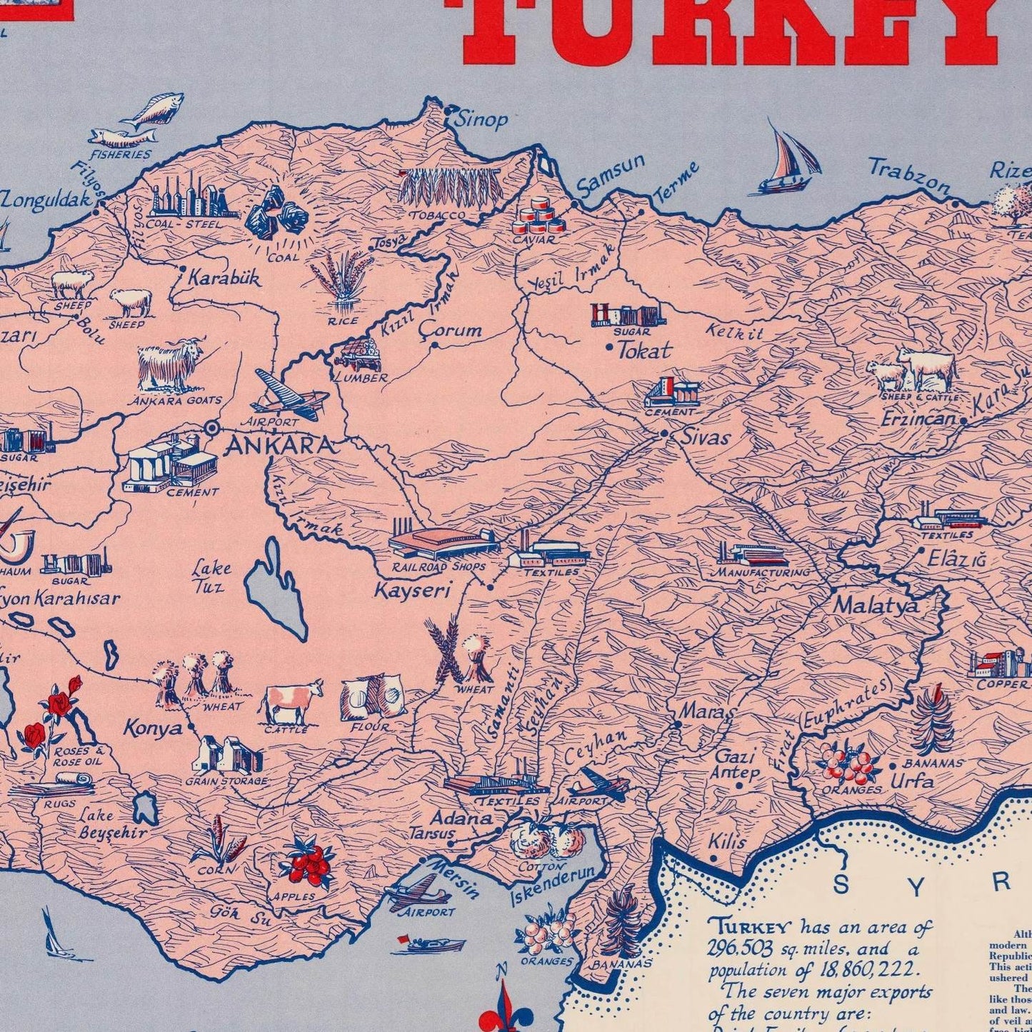detail of the map from the centre
