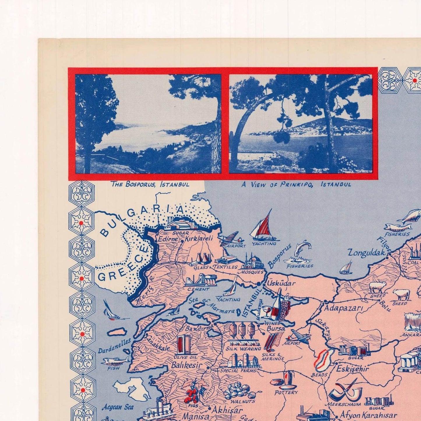 detail of the map from the top left corner