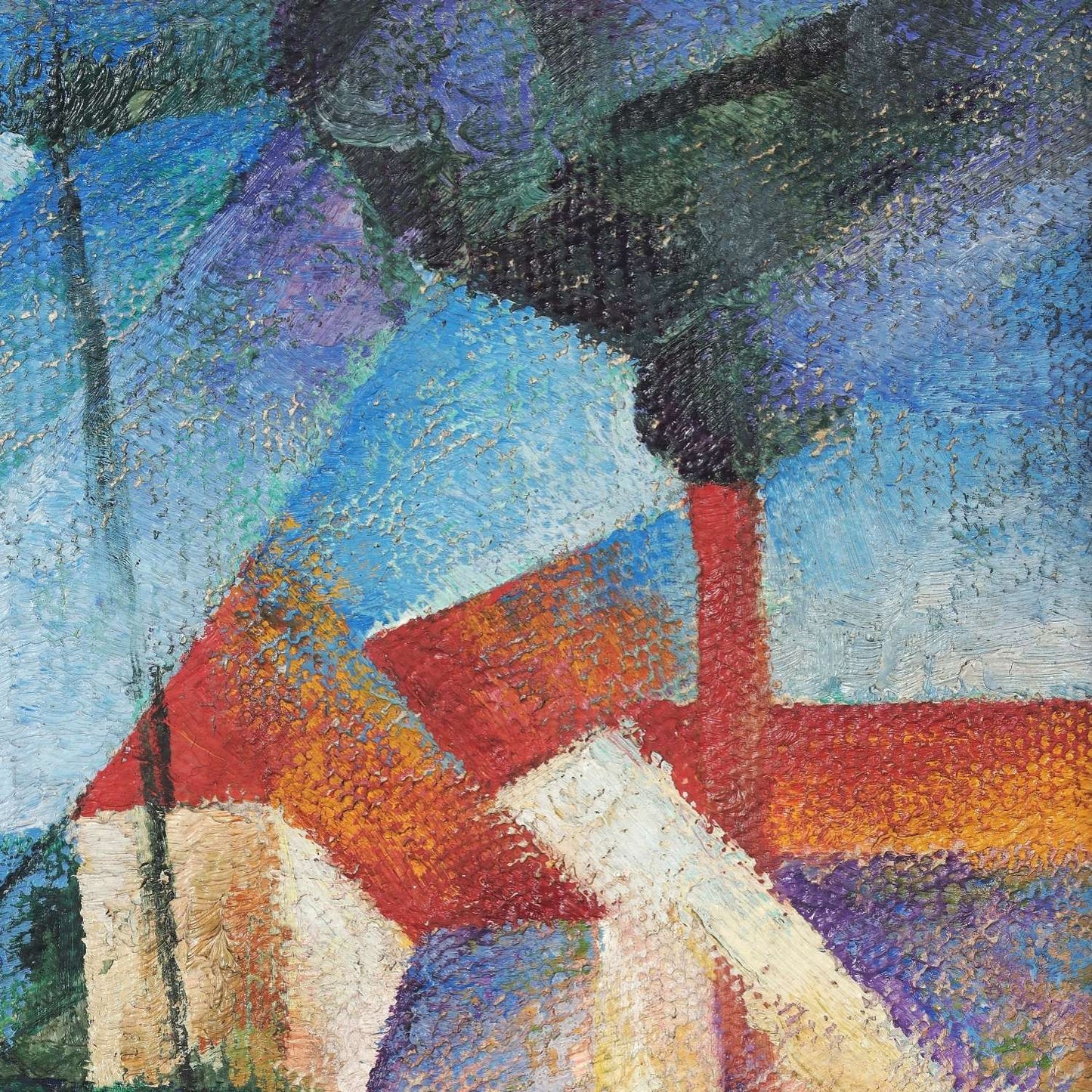 detail of the fine art reproduction from the top right corner