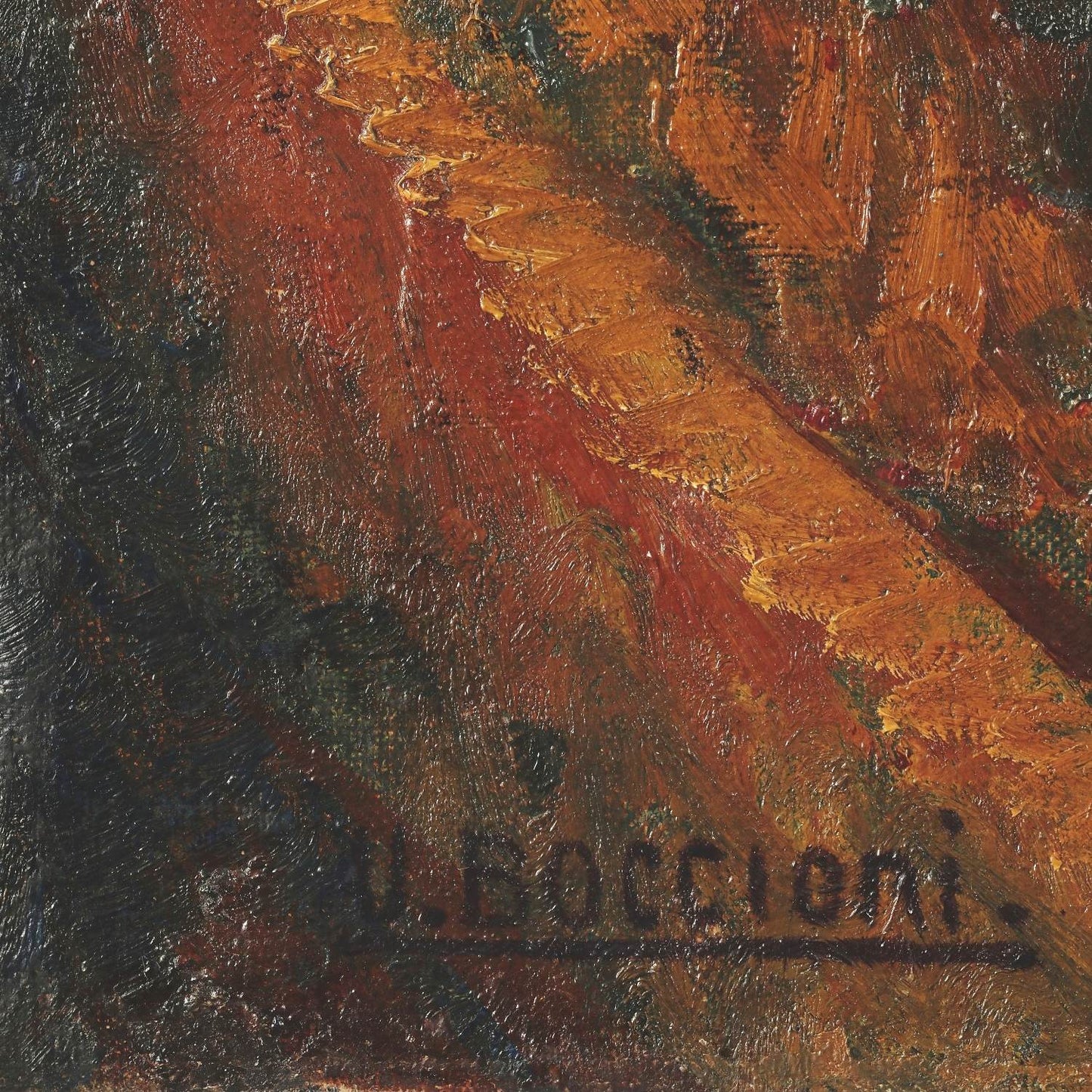detail of the fine art reproduction from the bottom left corner