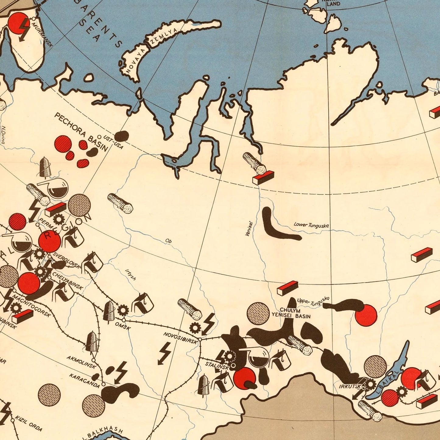 detail of the map from the centre left