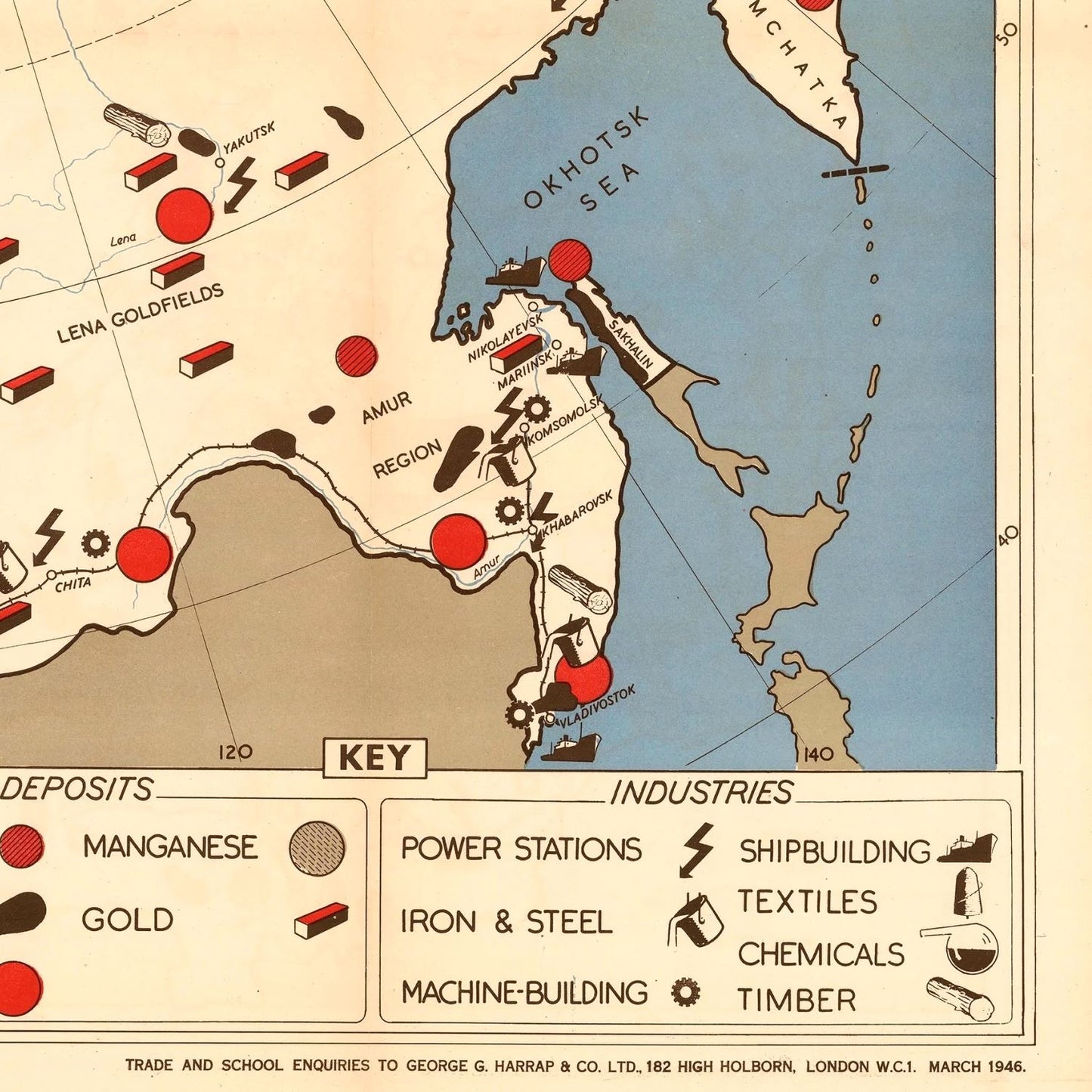 detail of the map from the bottom right corner