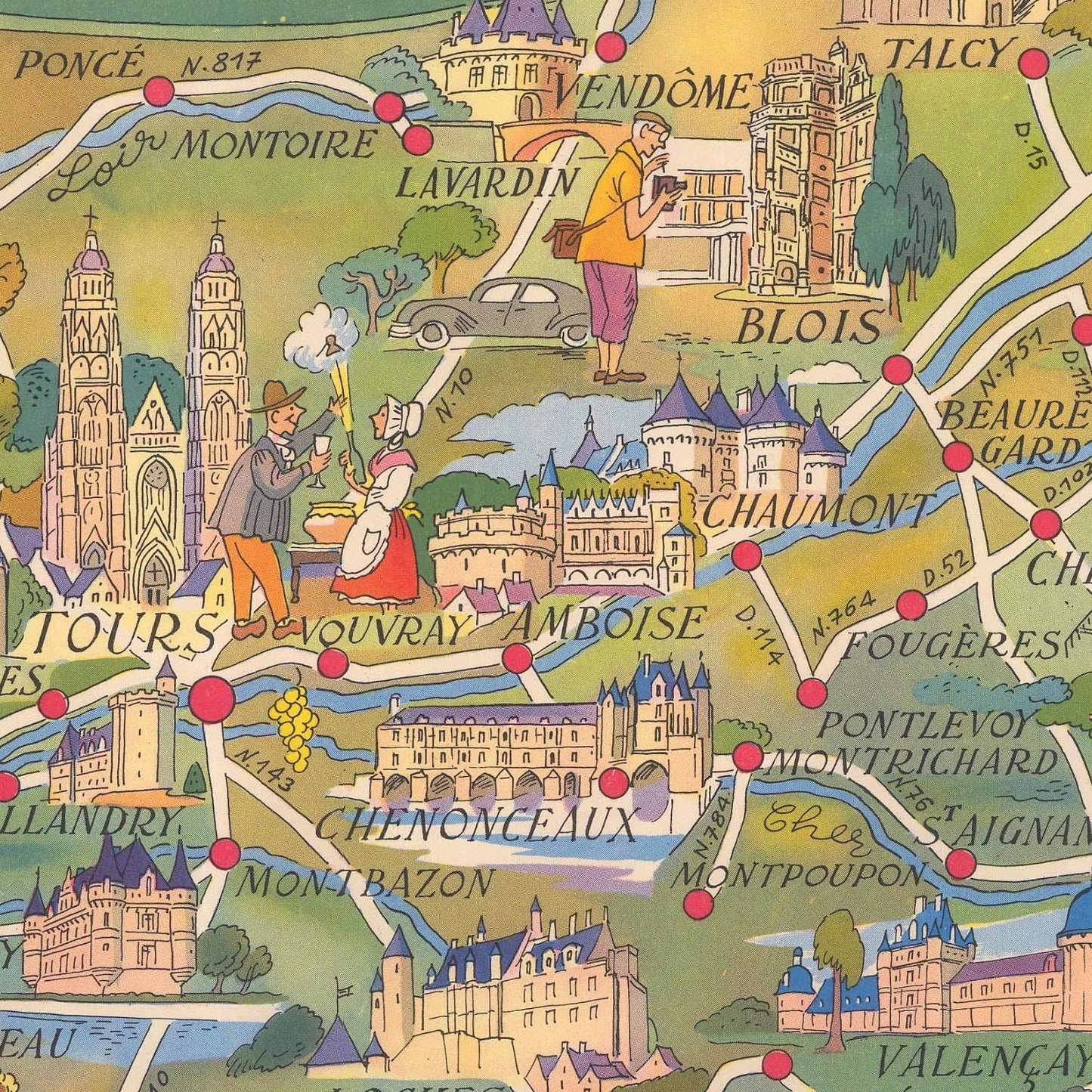 detail of the map from the centre left