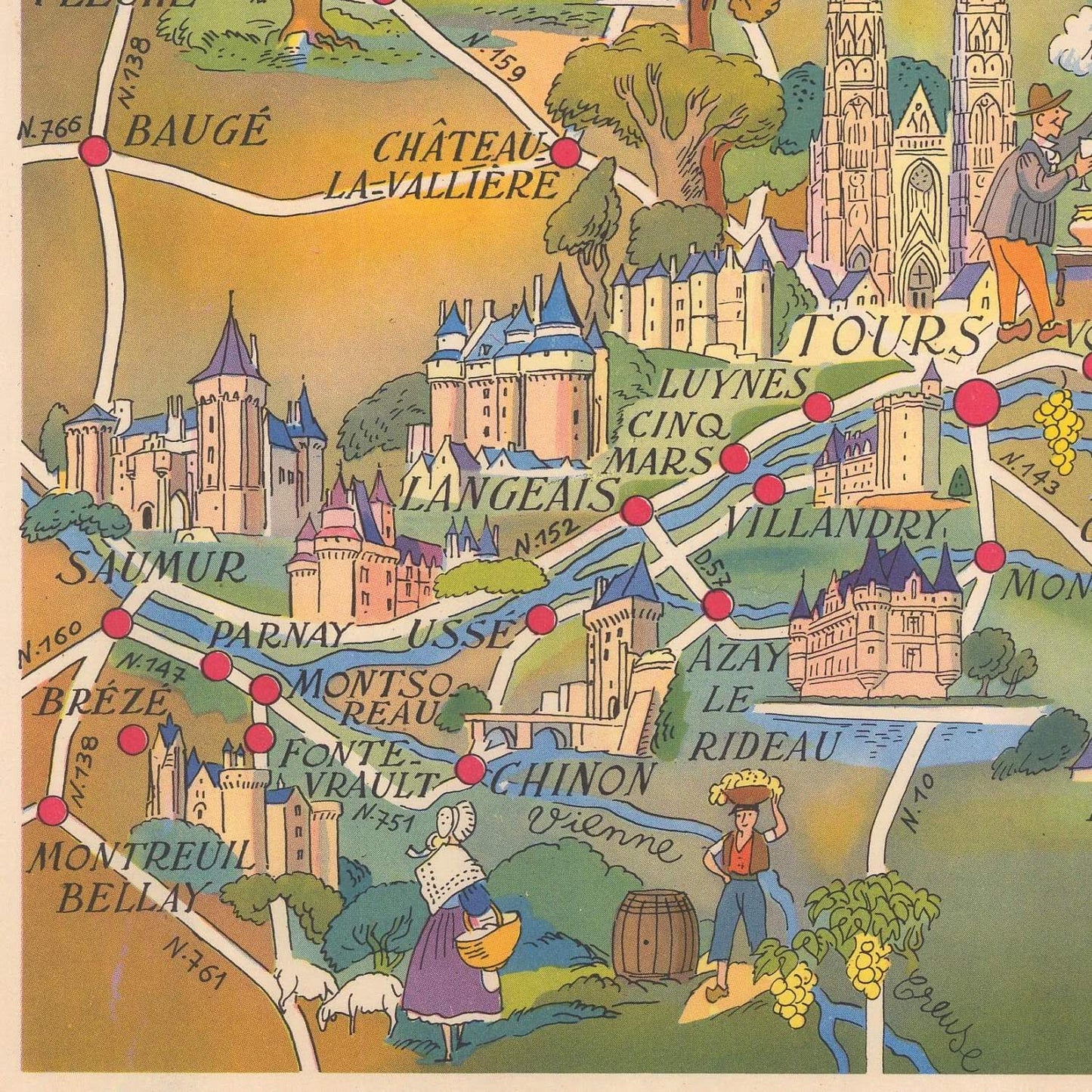 detail of the map from the bottom left corner