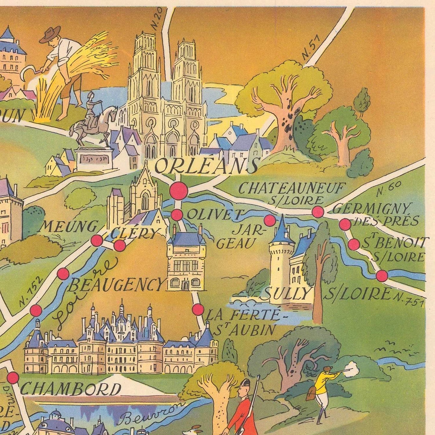detail of the map from the top right corner