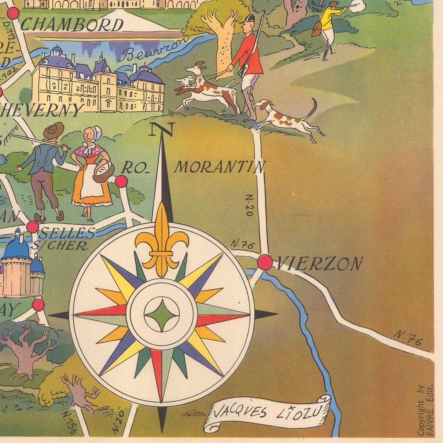 detail of the map from the bottom right corner