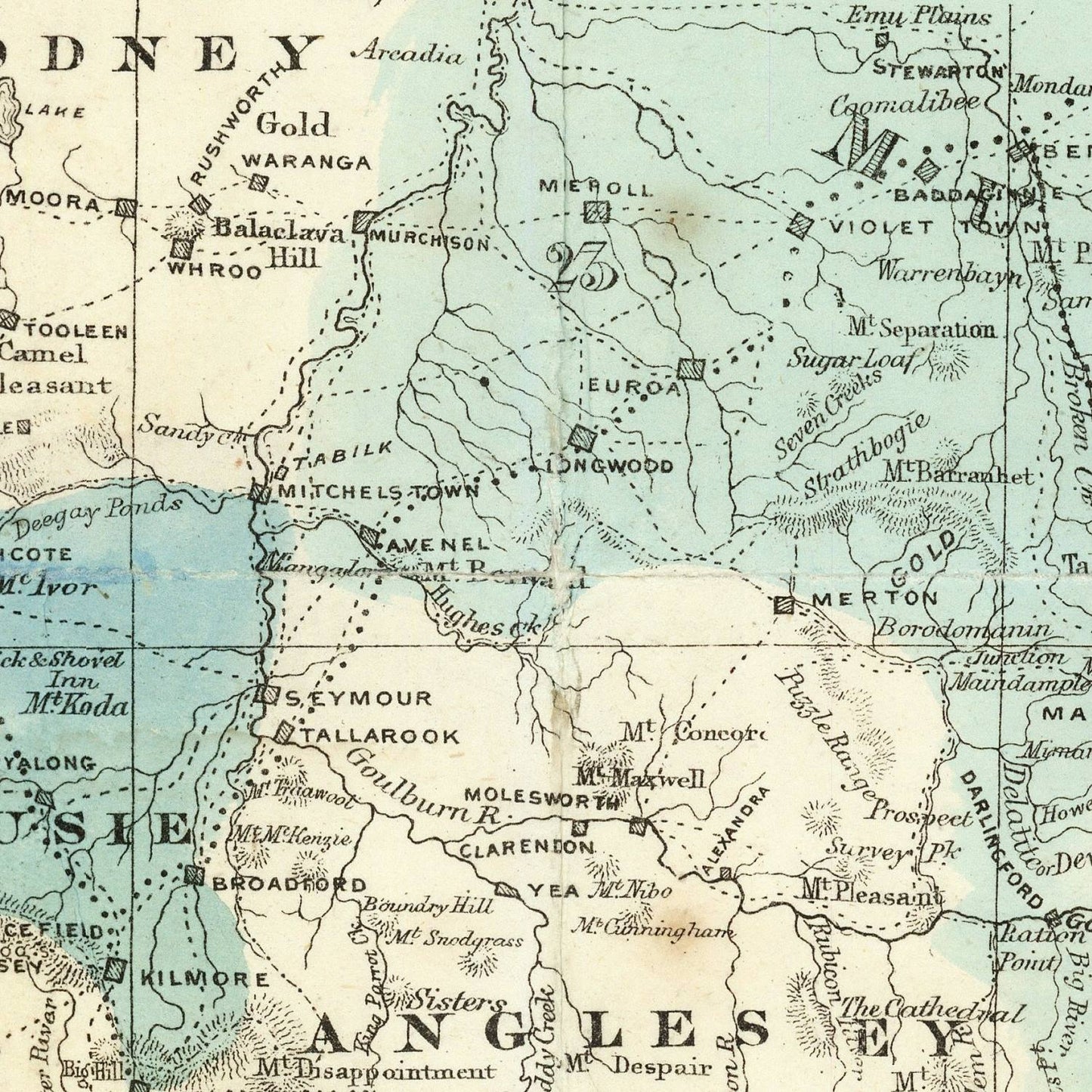 detail of the map from the centre