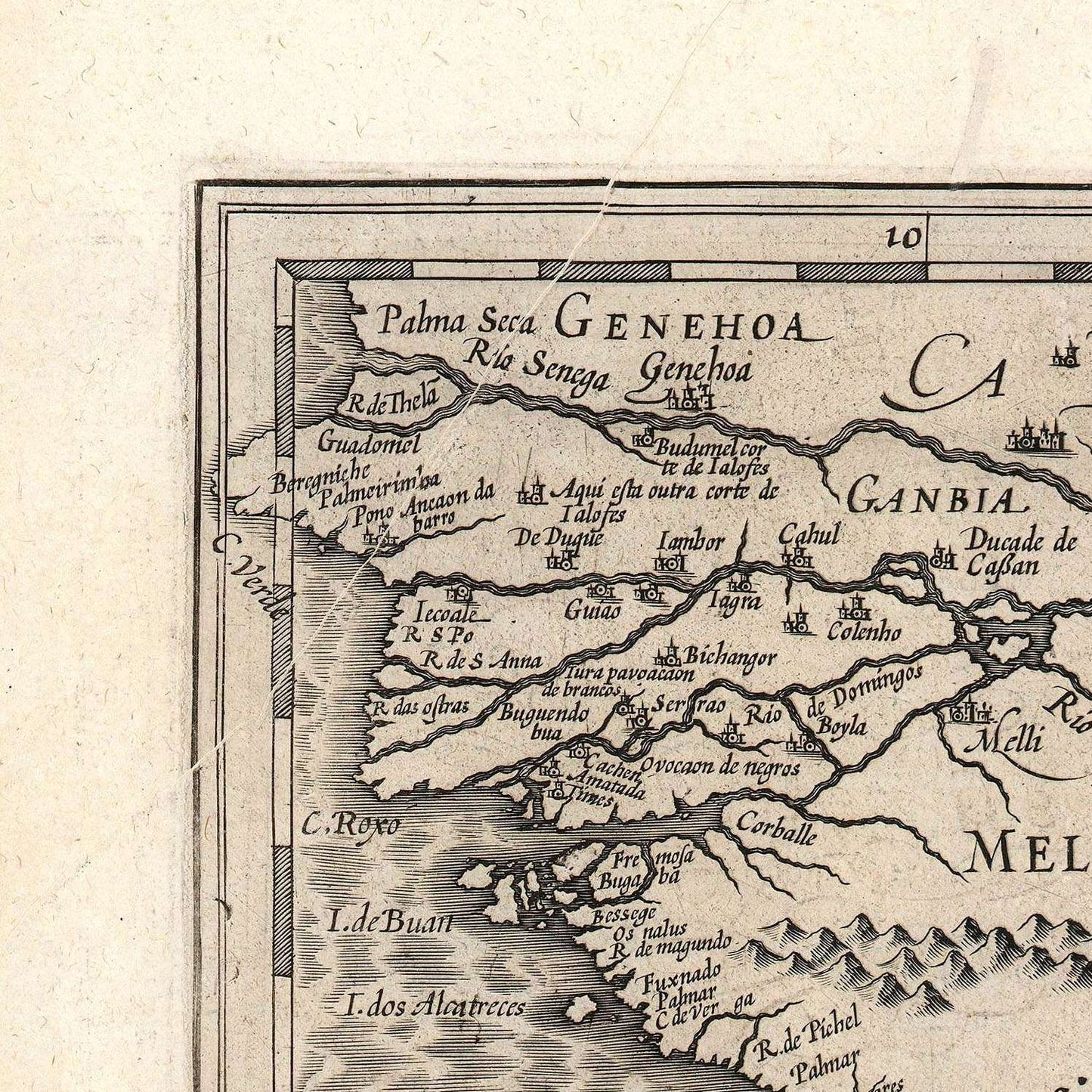 detail of the map from the top left corner