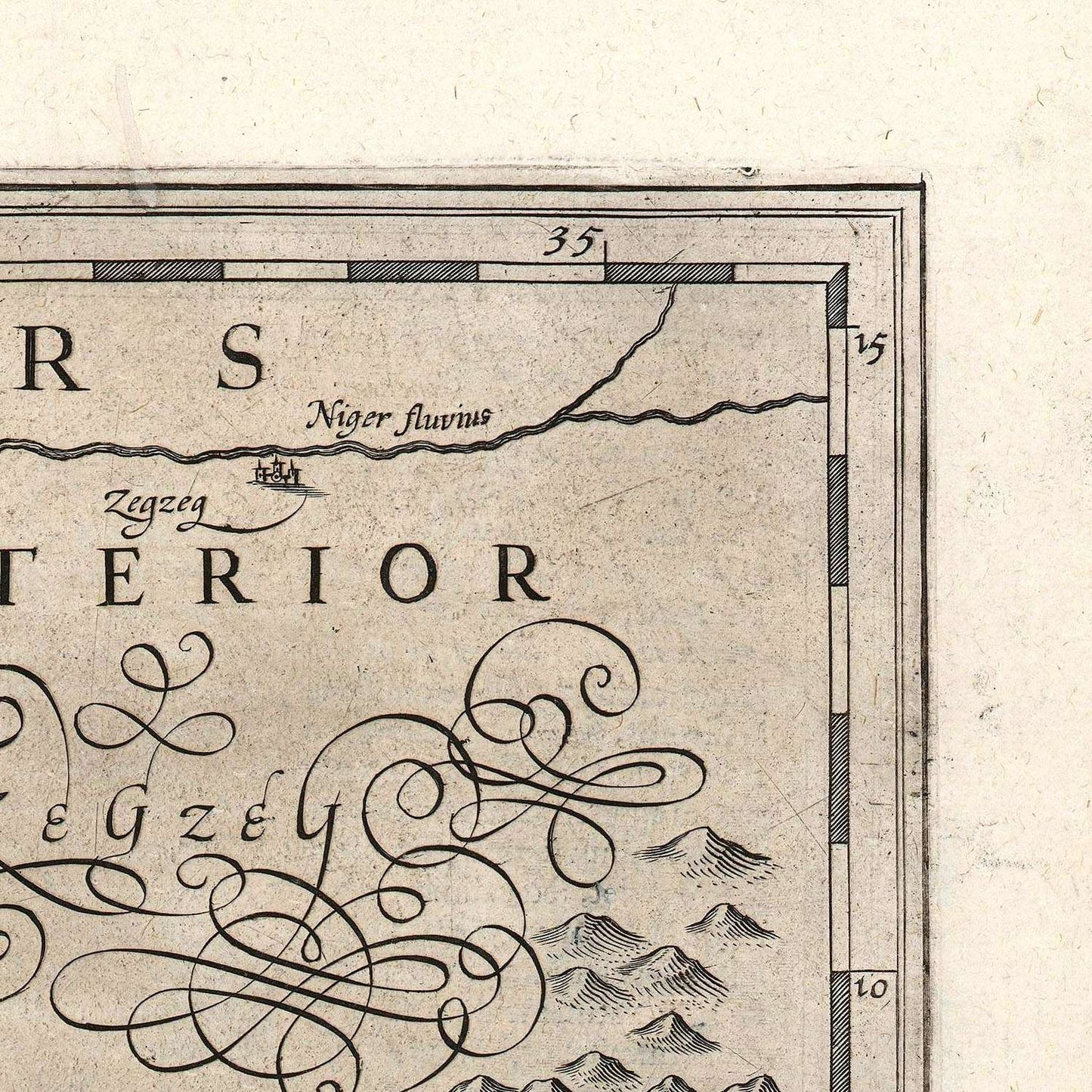 detail of the map from the top right corner