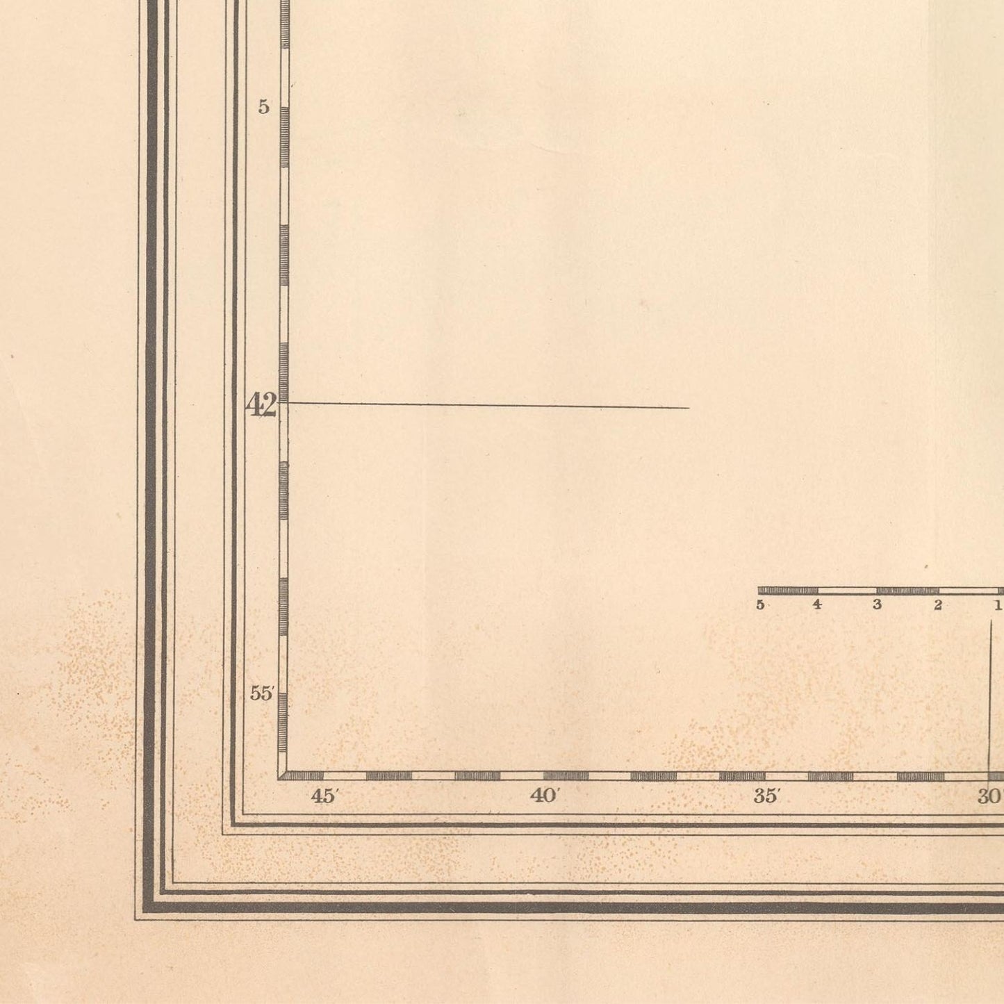 detail of the map from the bottom left corner