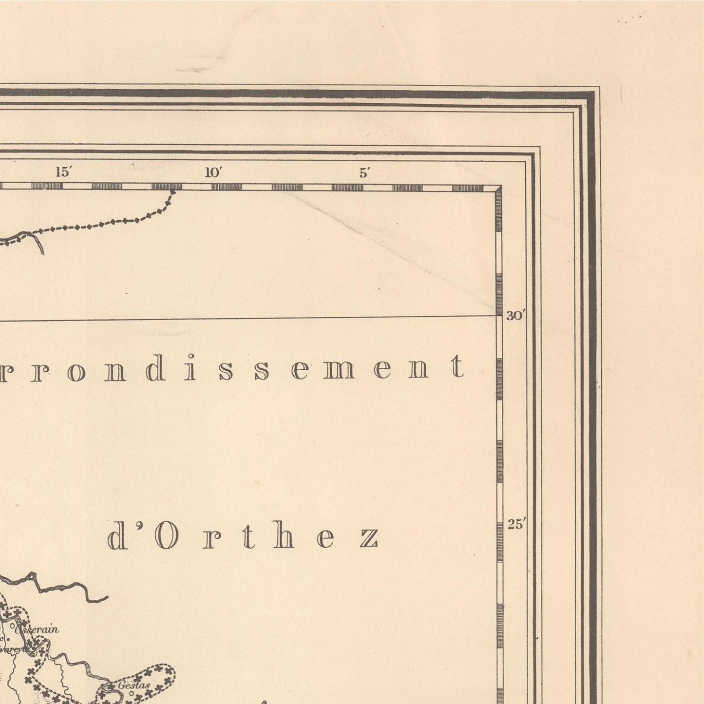 detail of the map from the top right corner