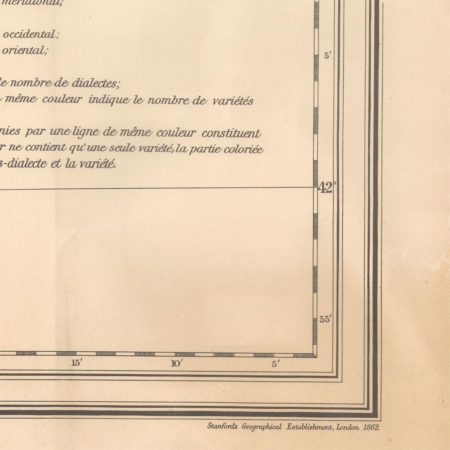 detail of the map from the bottom right corner