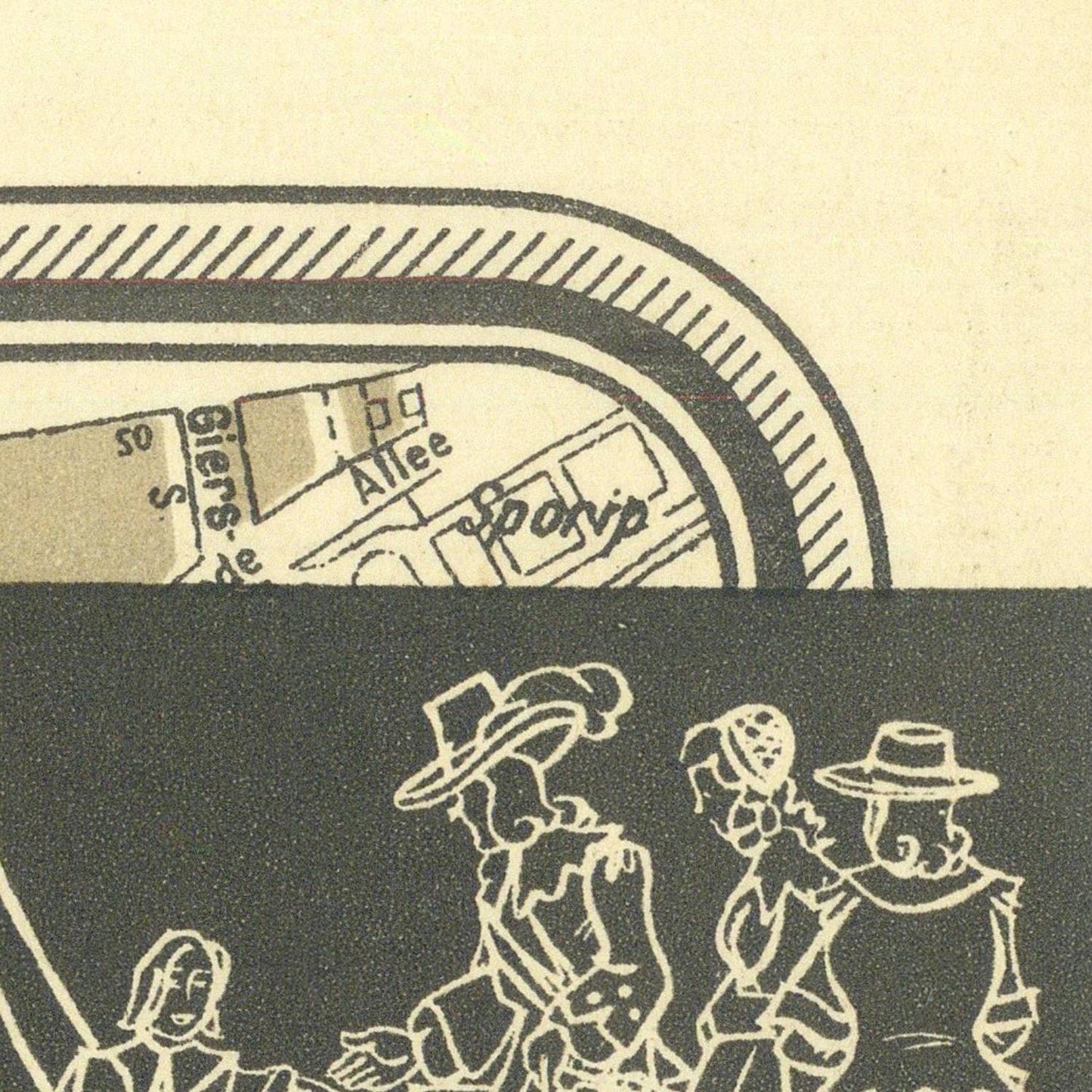 detail of the map from the top right corner