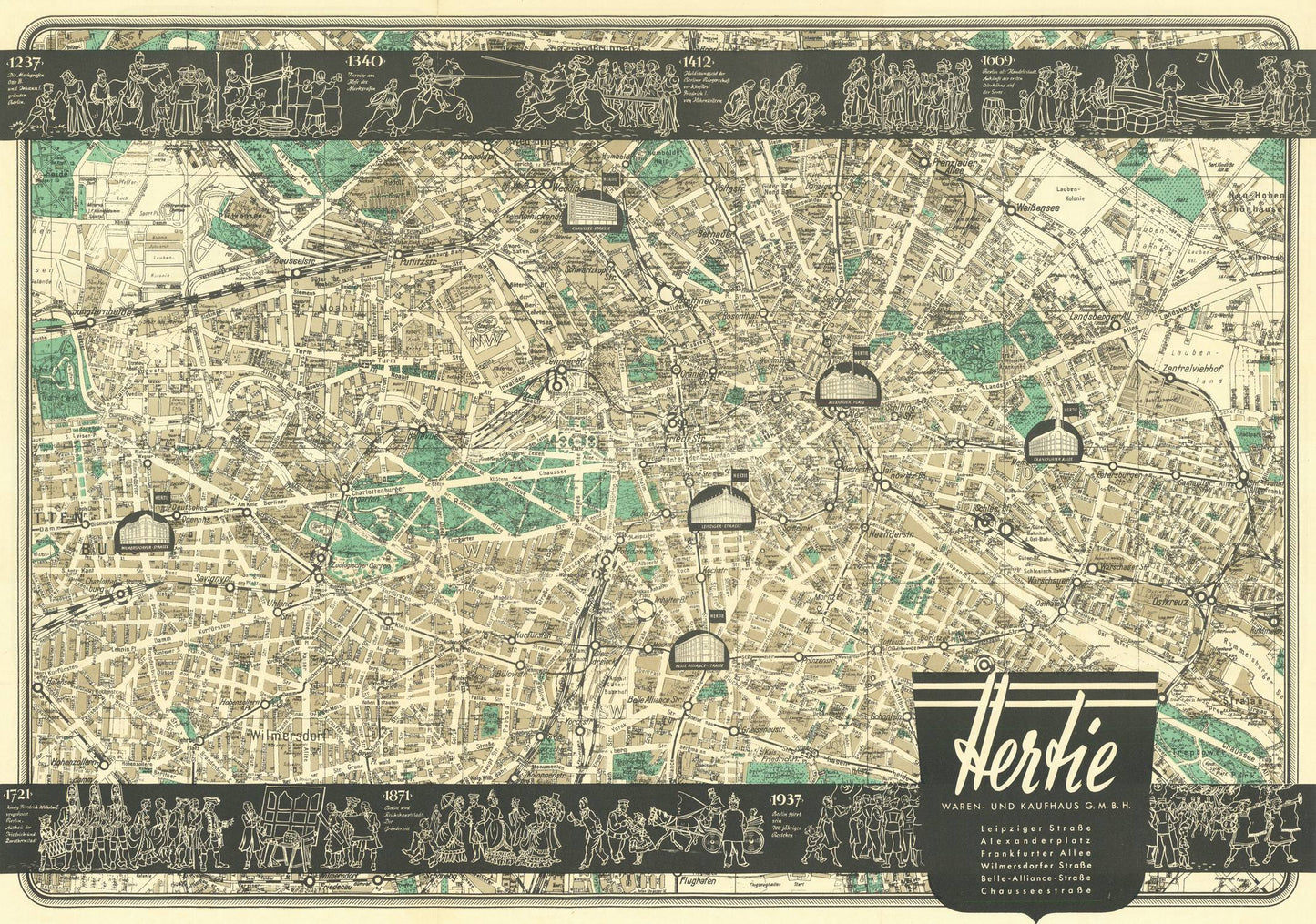 presentation of the map reproduction without a frame