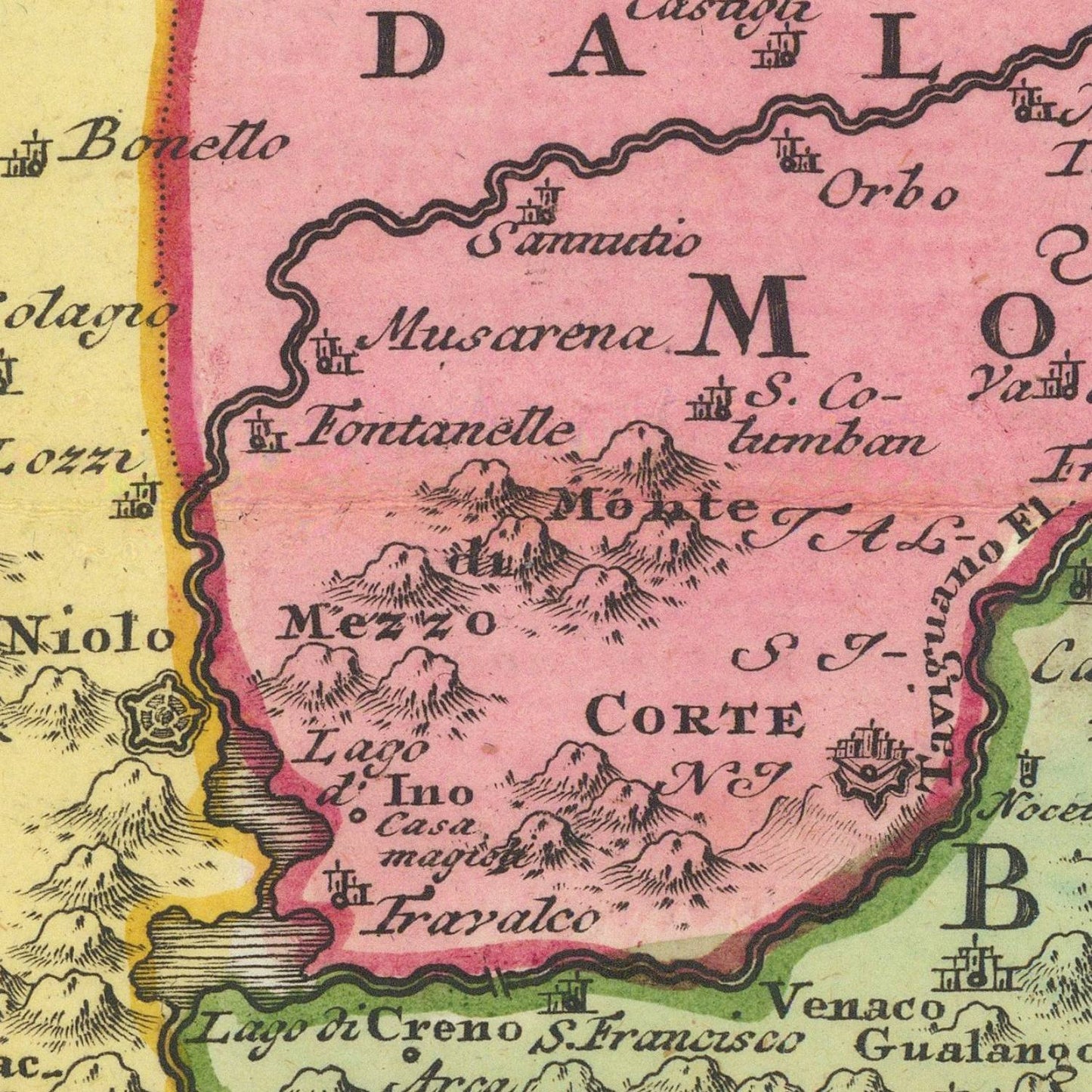 detail of the map from the centre
