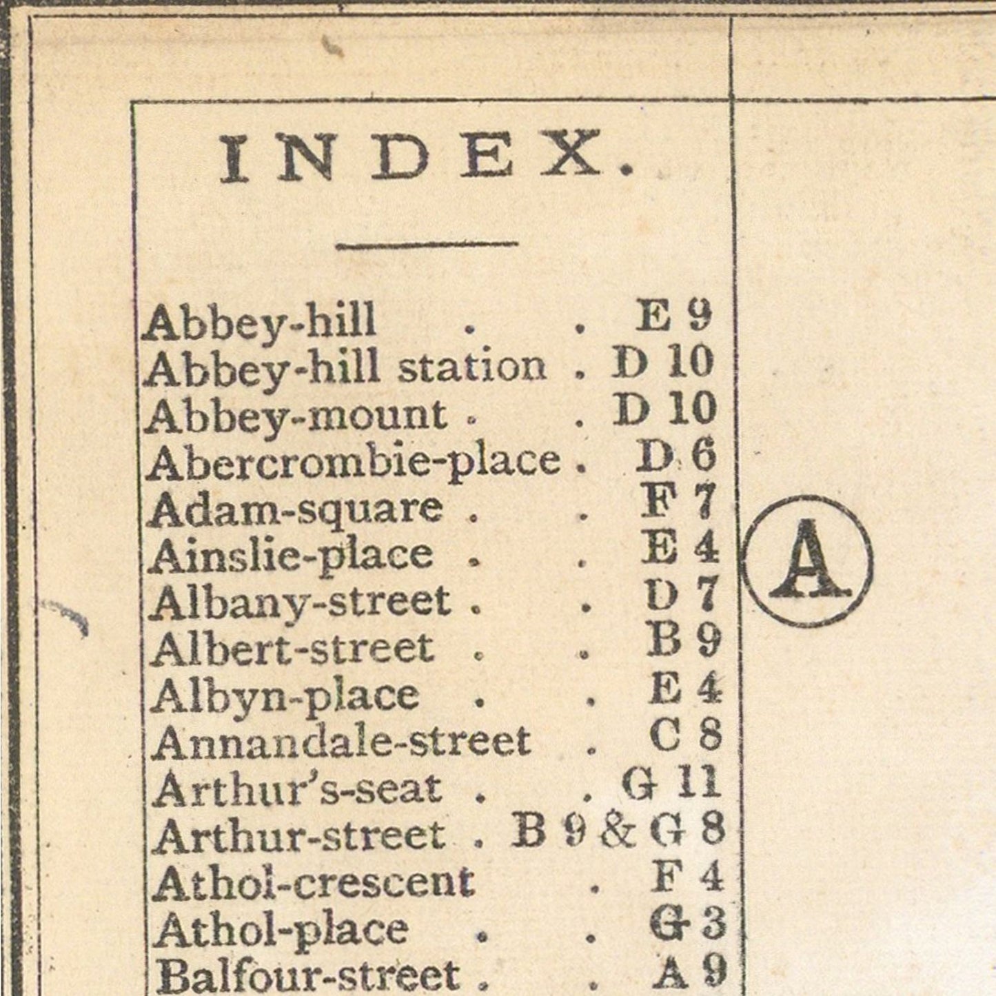 detail of the map from the top left corner