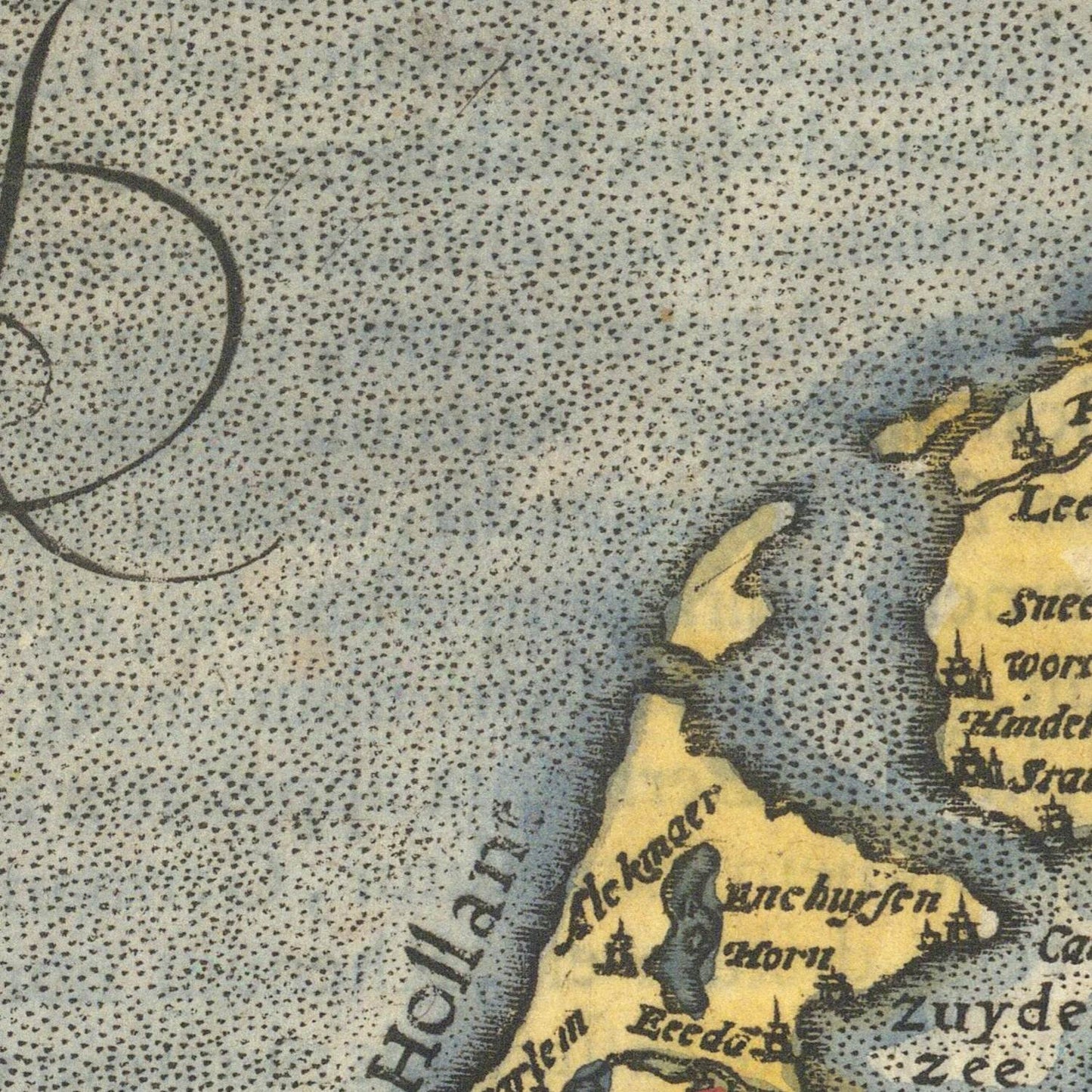 detail of the map from the centre left