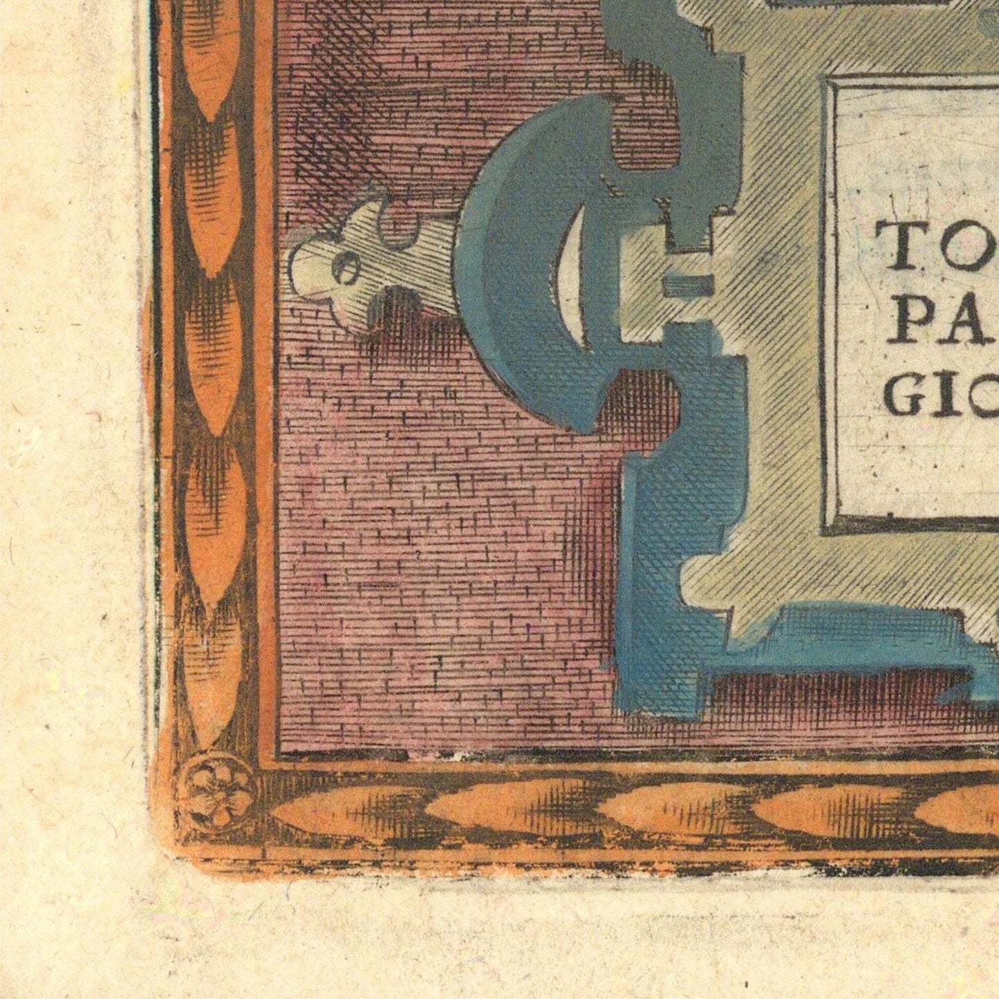 detail of the map from the bottom left corner