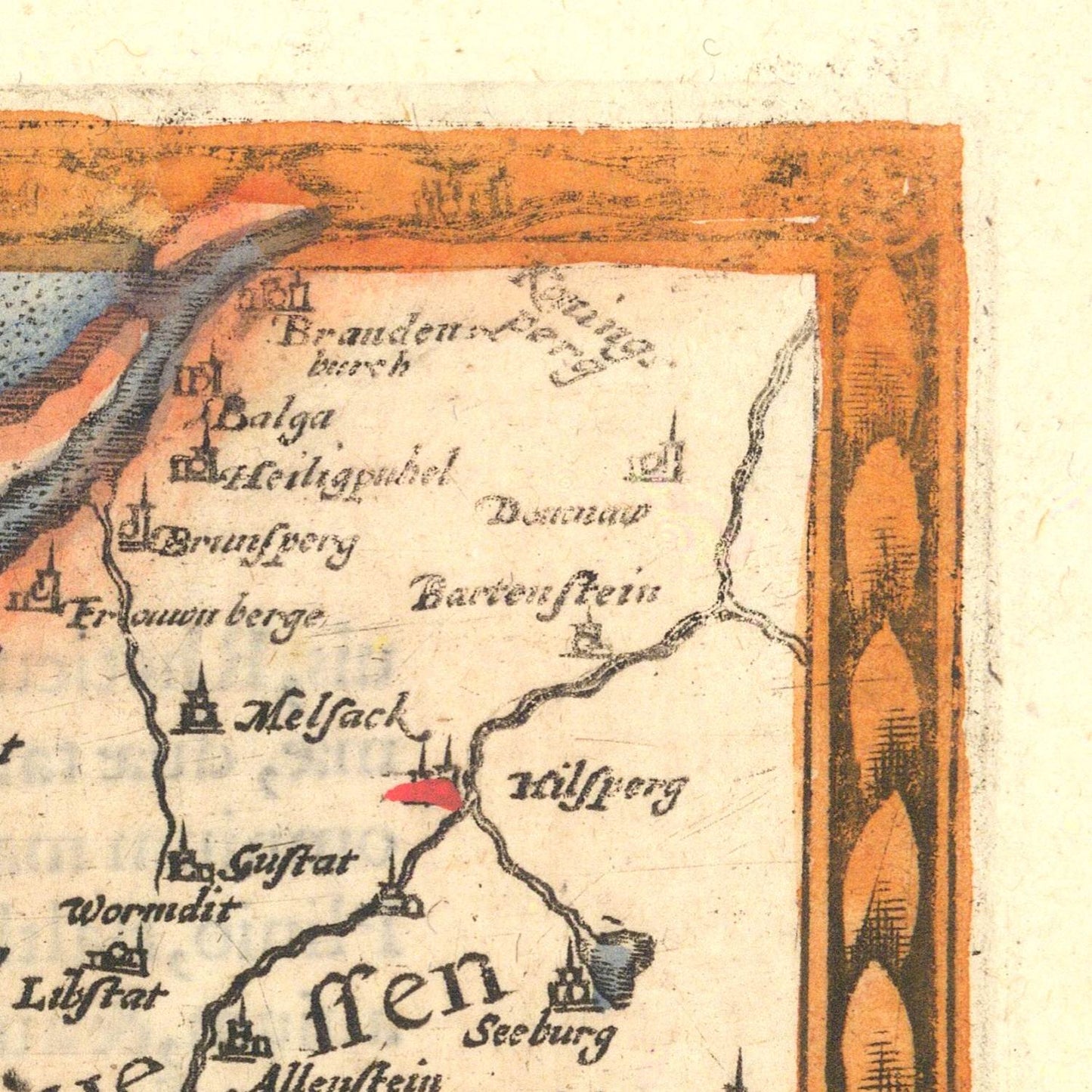 detail of the map from the top right corner