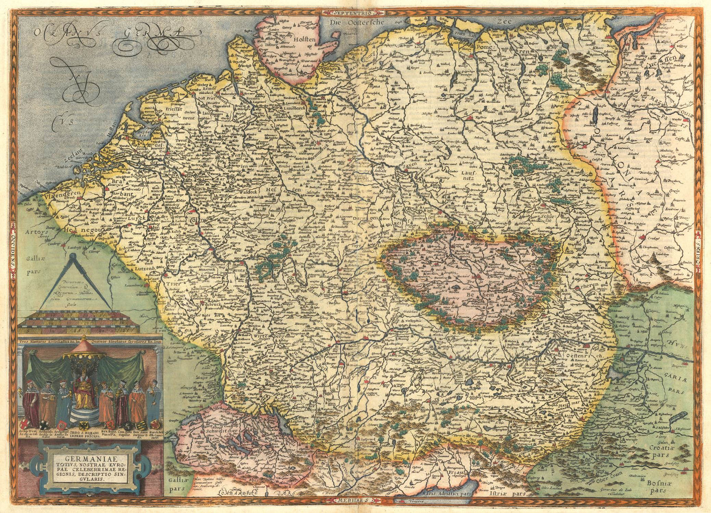 presentation of the map reproduction without a frame
