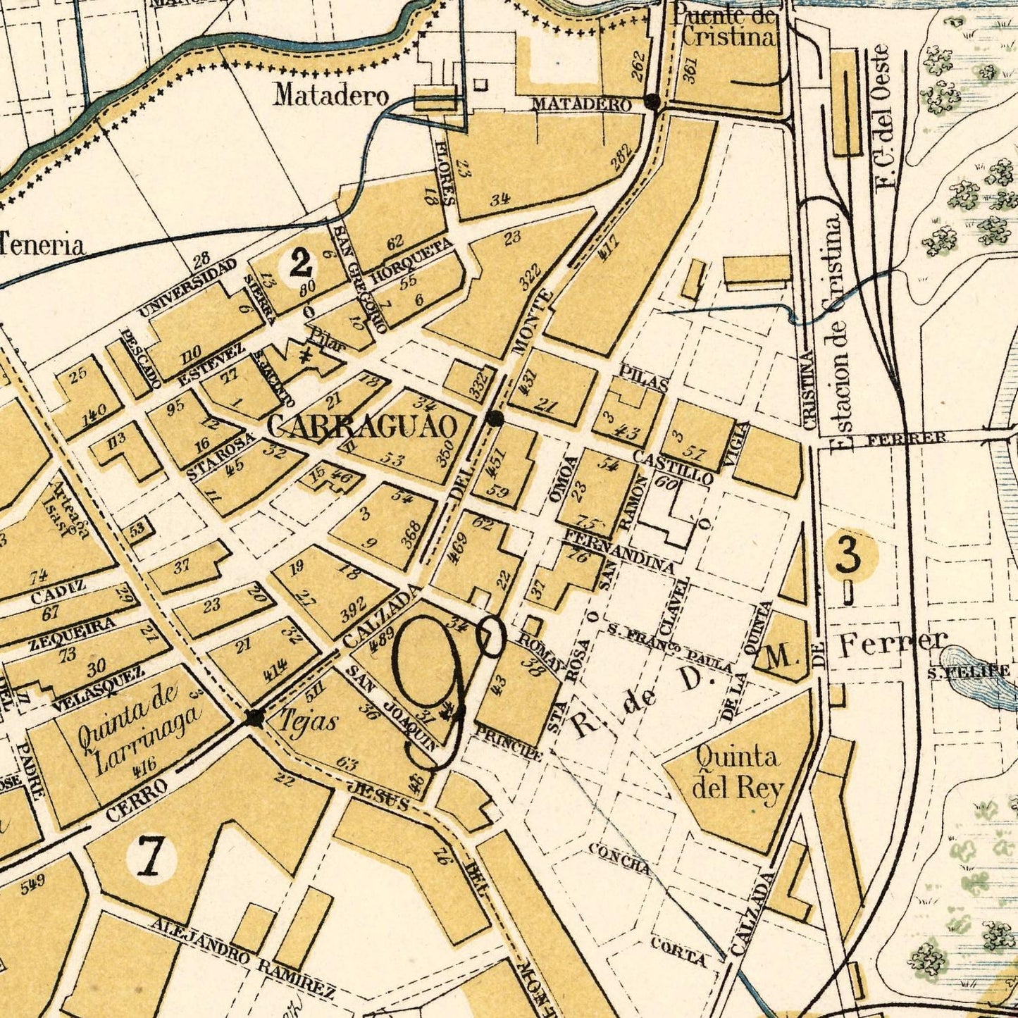 detail of the map from the centre