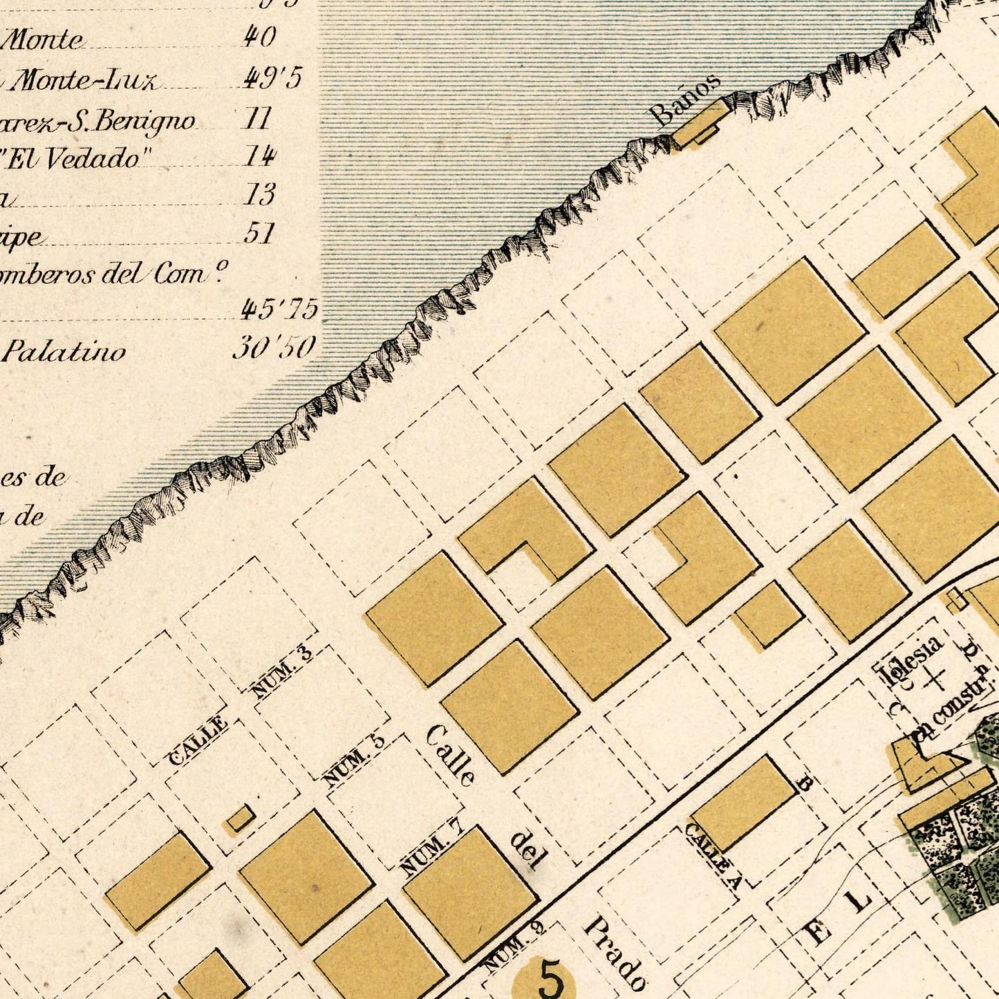 detail of the map from the centre left