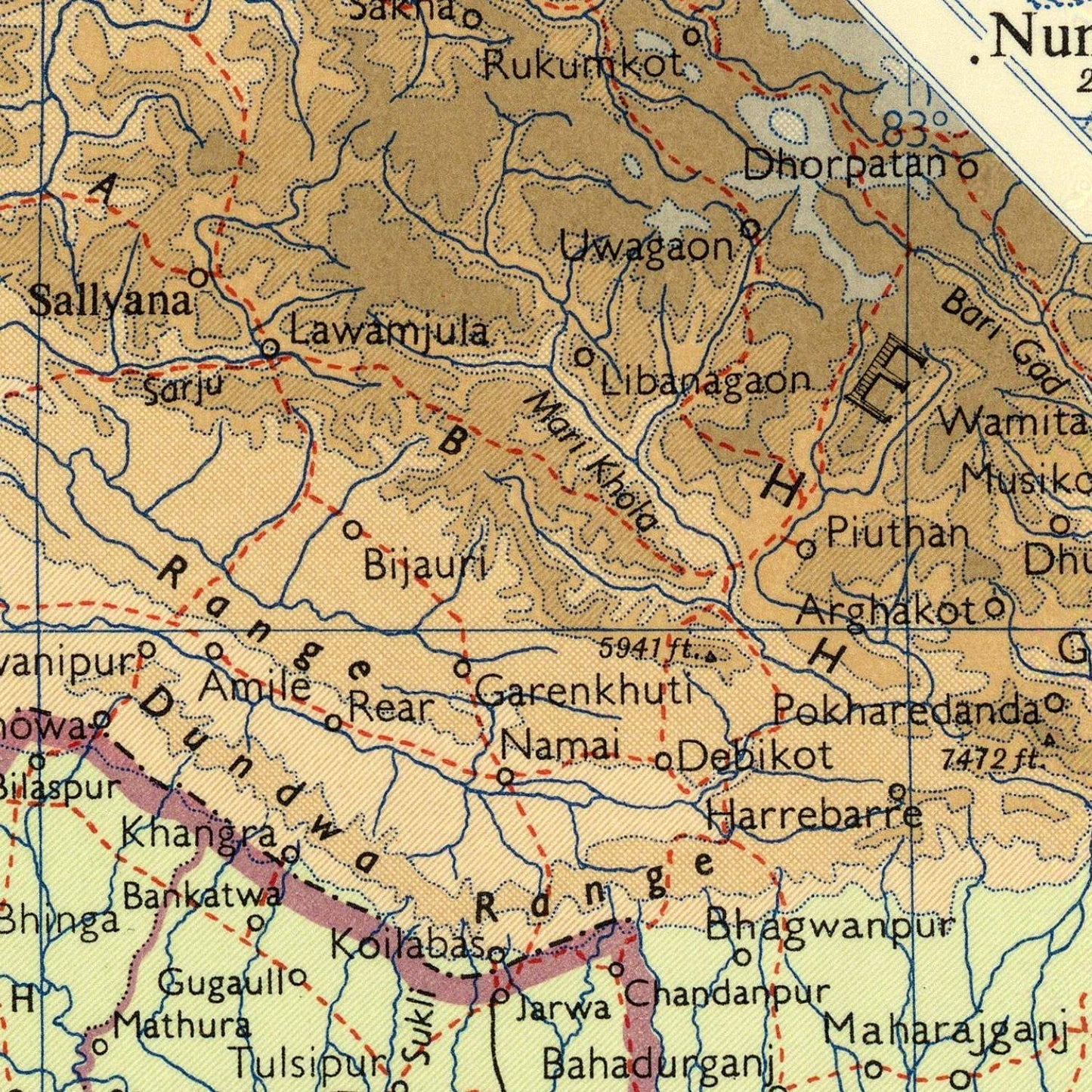 detail of the map from the centre