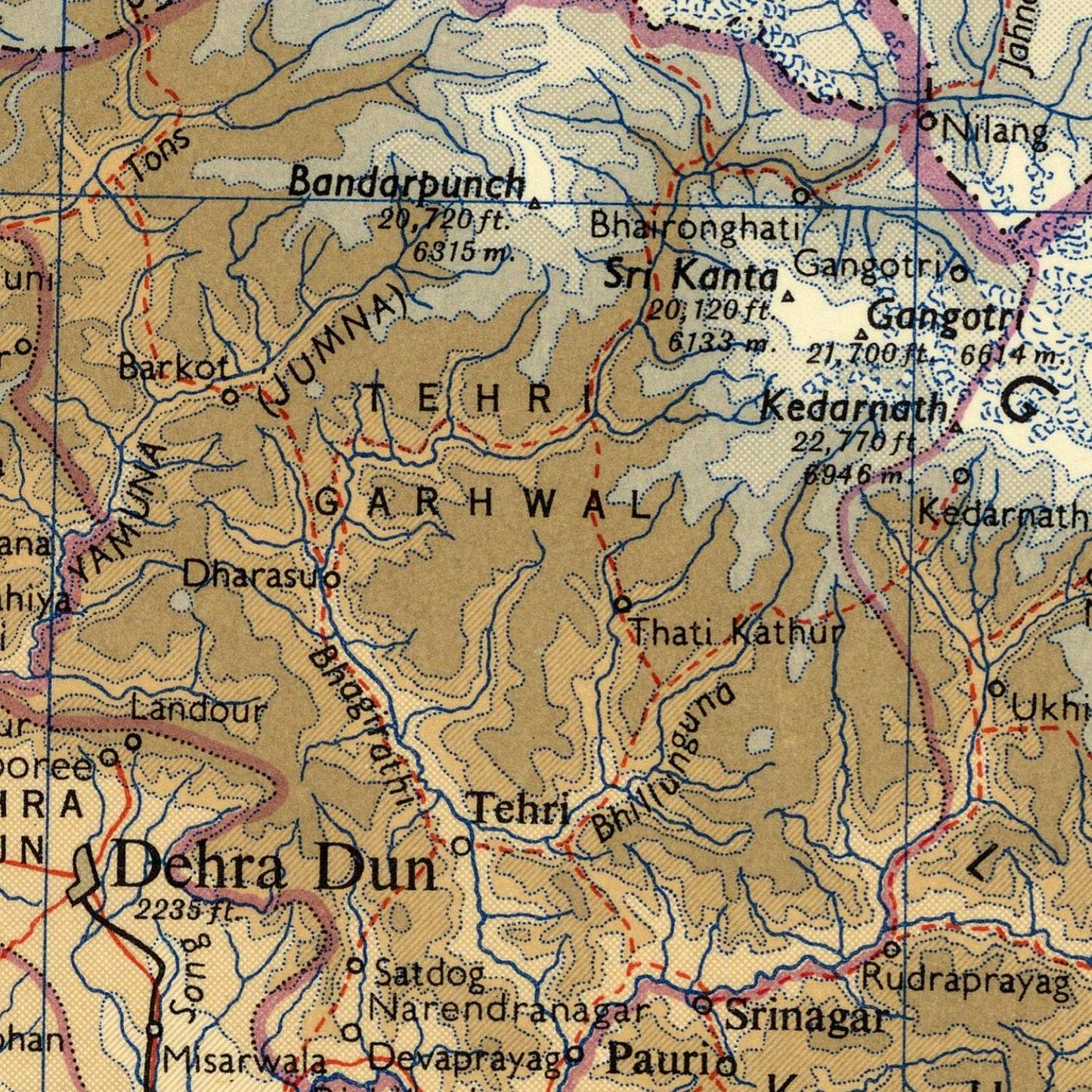 detail of the map from the centre left