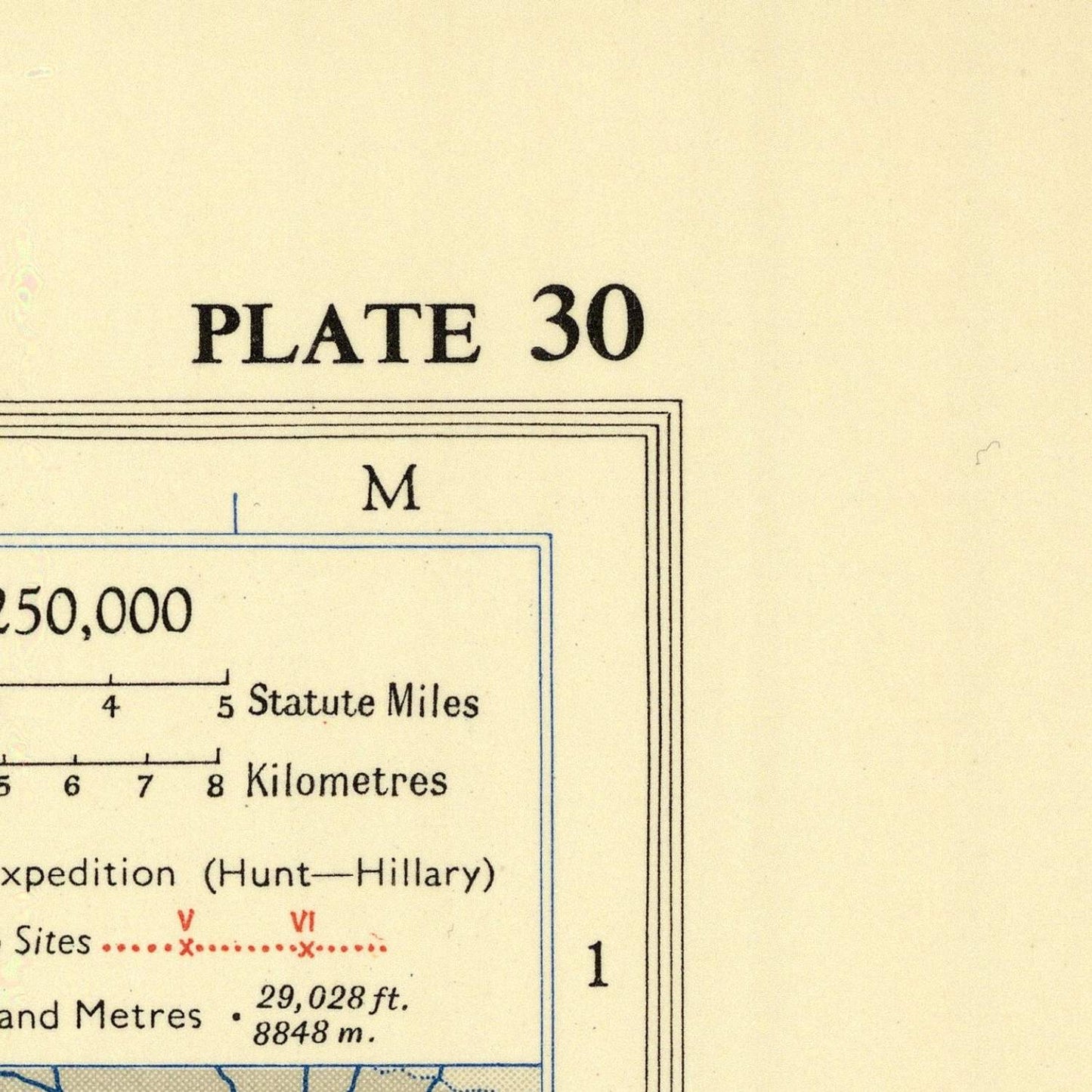 detail of the map from the top right corner