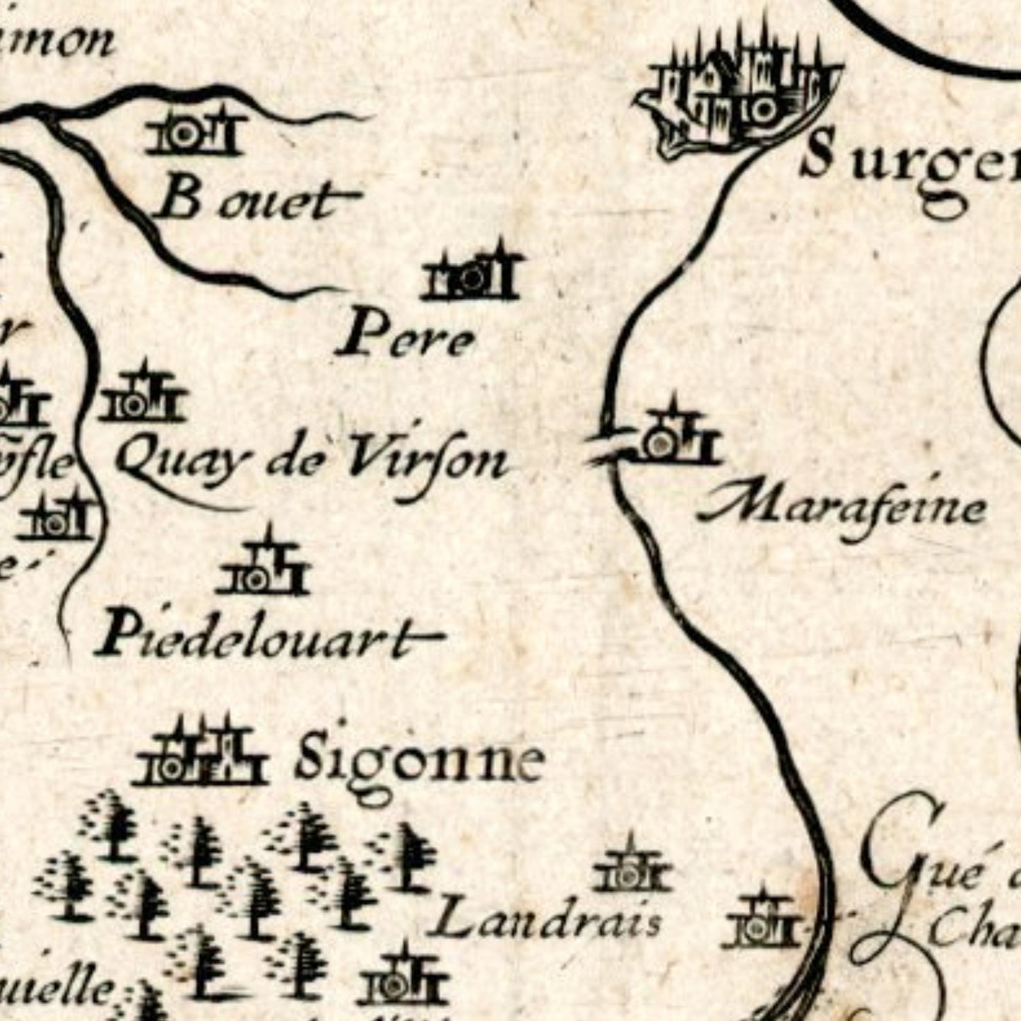 detail of the map from the centre