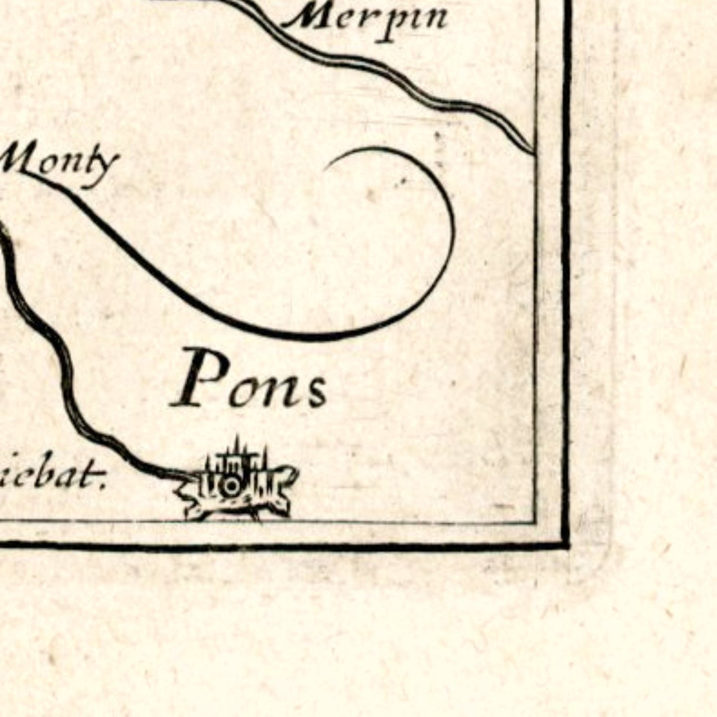 detail of the map from the bottom right corner