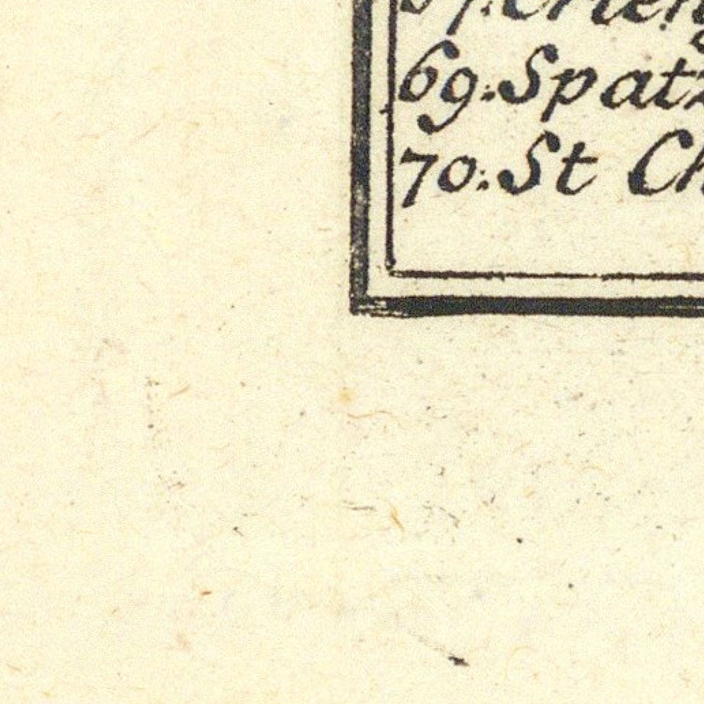 detail of the map from the bottom left corner