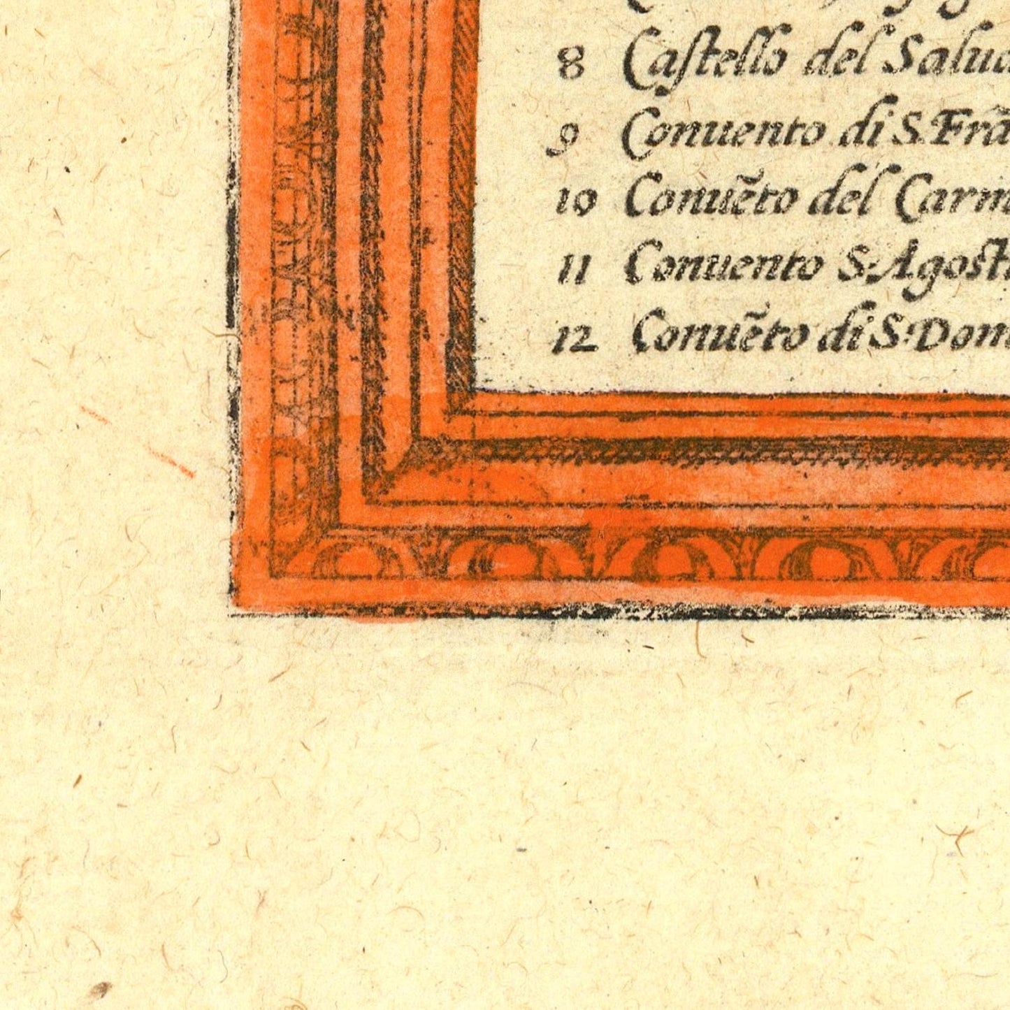 detail of the map from the bottom left corner