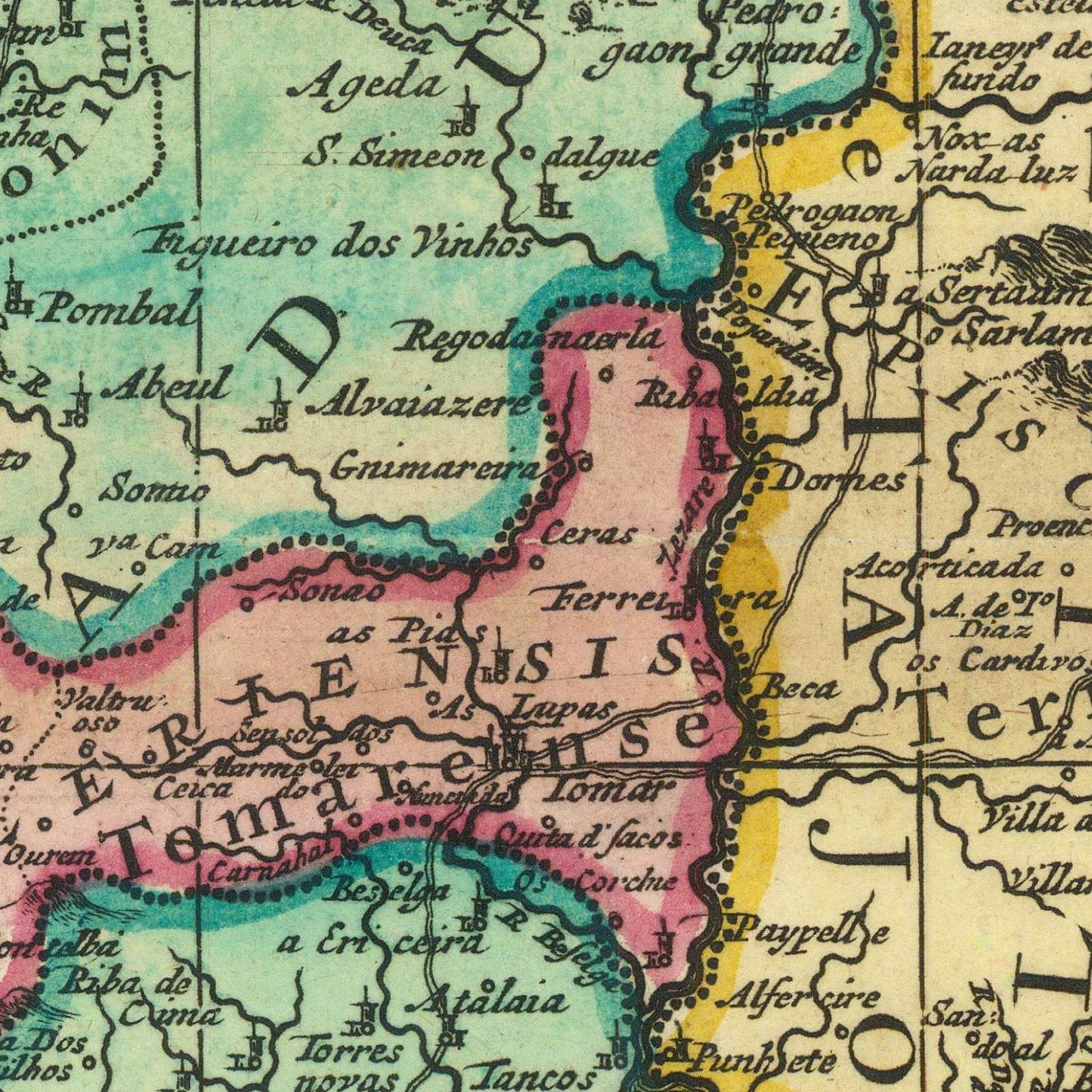 detail of the map from the centre