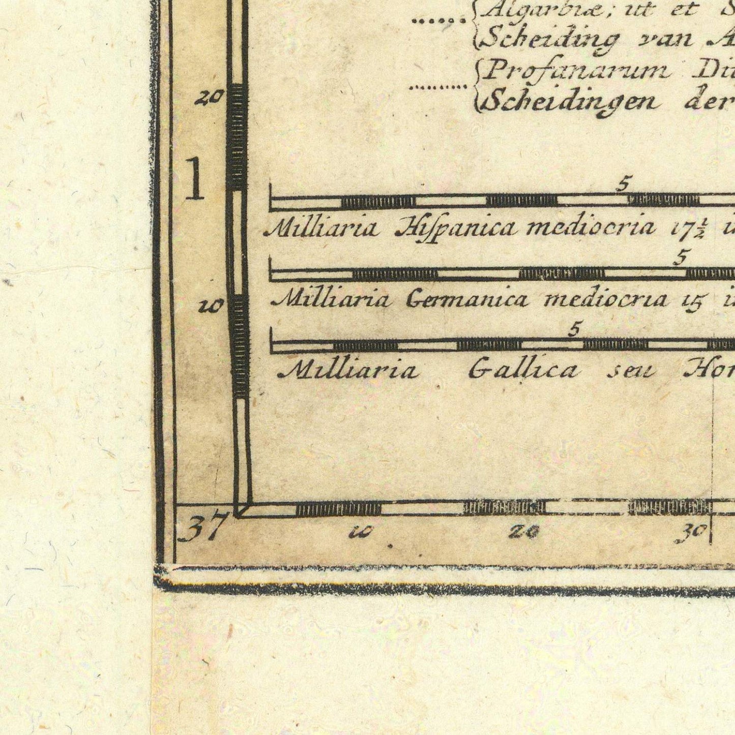 detail of the map from the bottom left corner