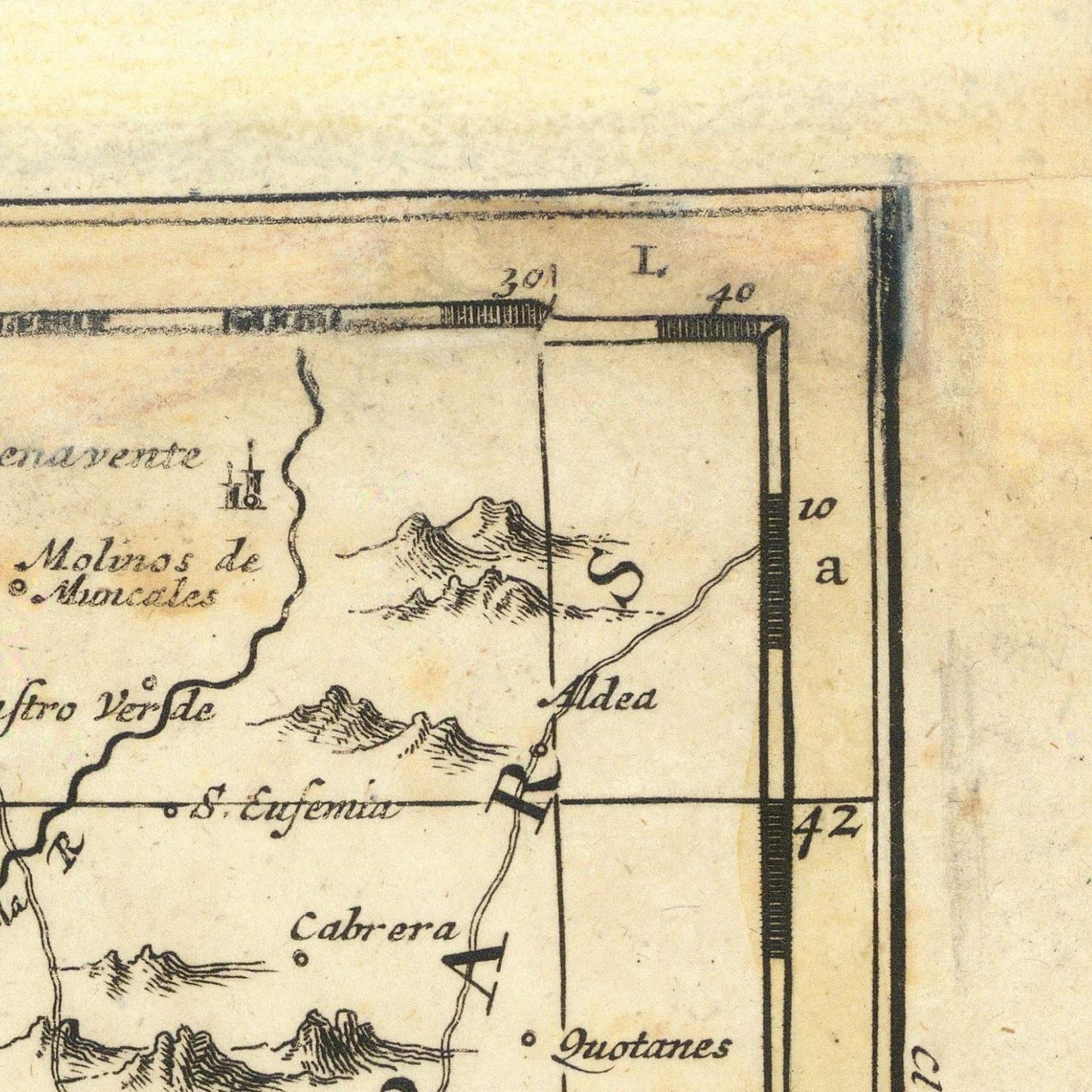detail of the map from the top right corner