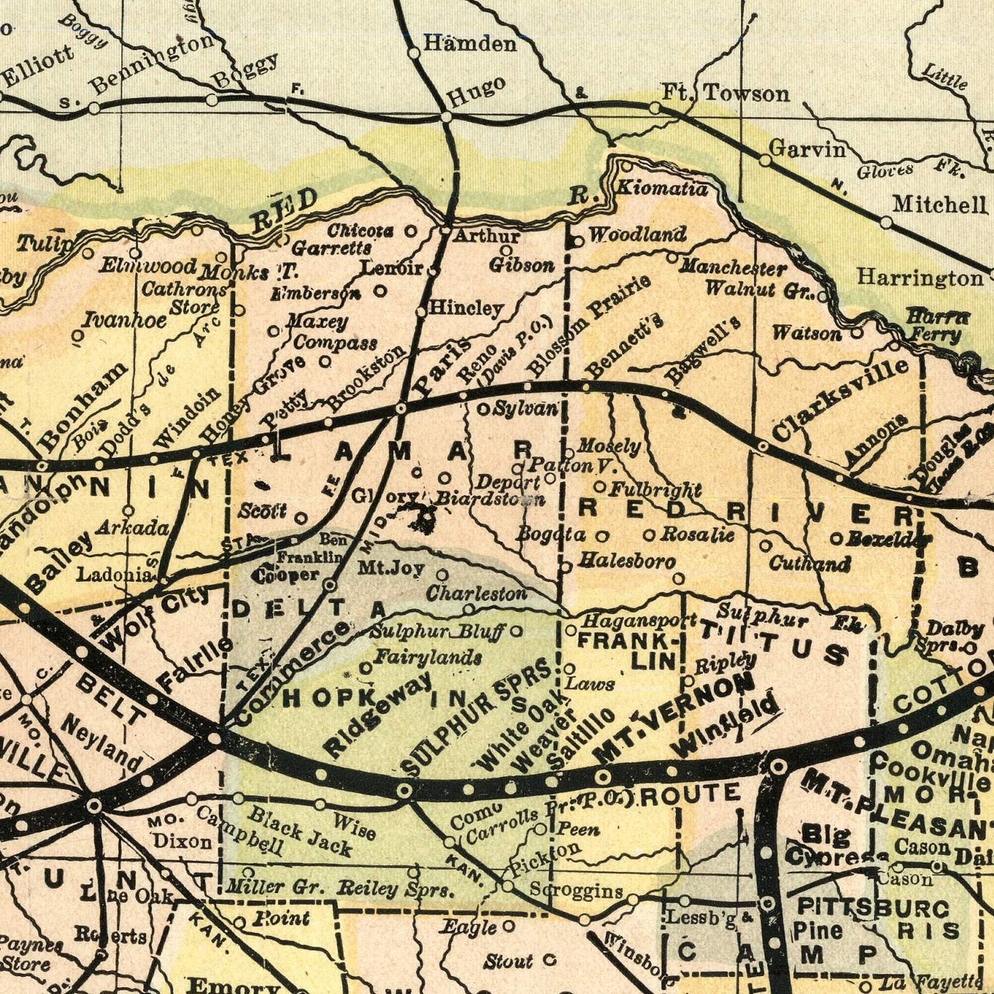 detail of the map from the centre