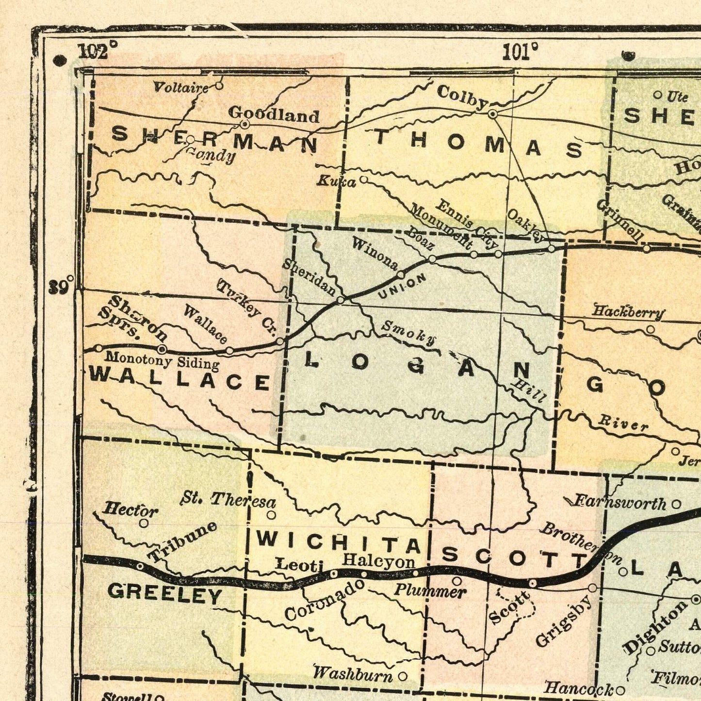 detail of the map from the top left corner