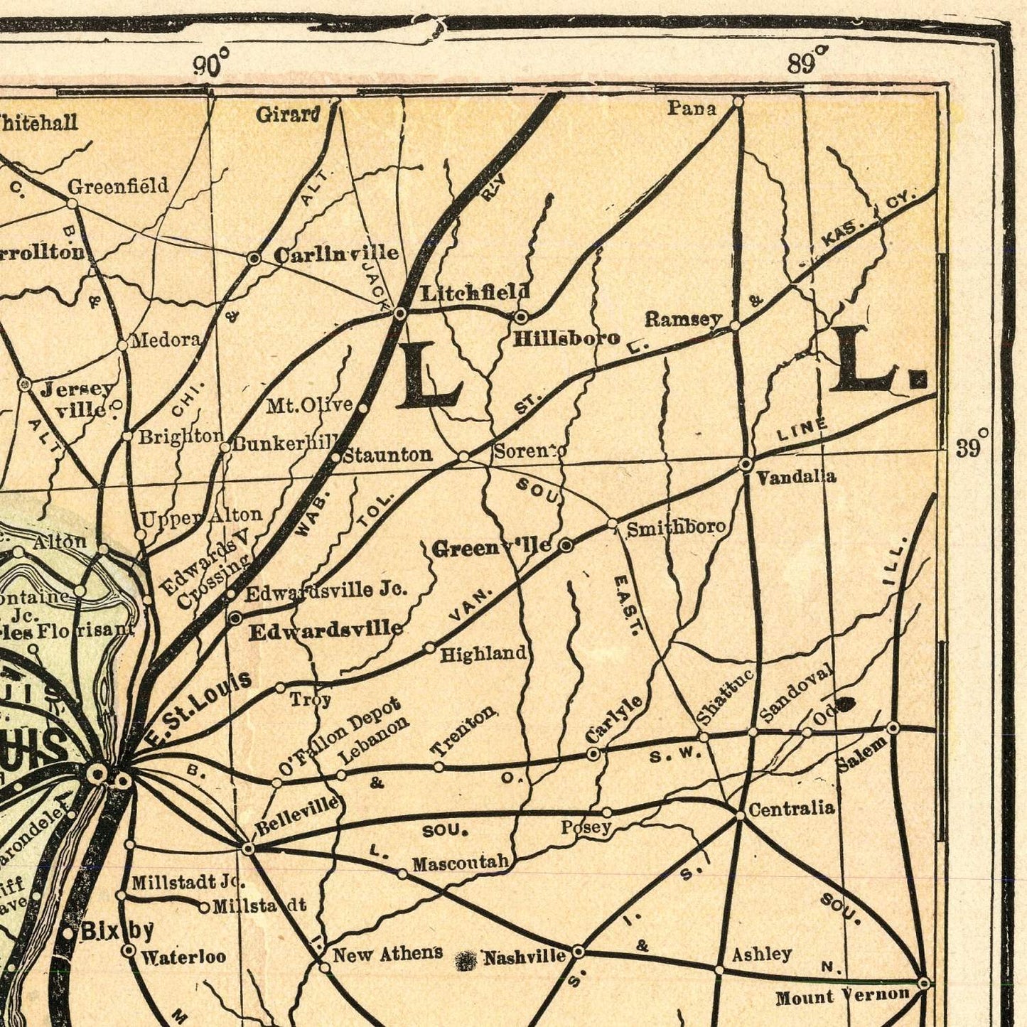 detail of the map from the top right corner