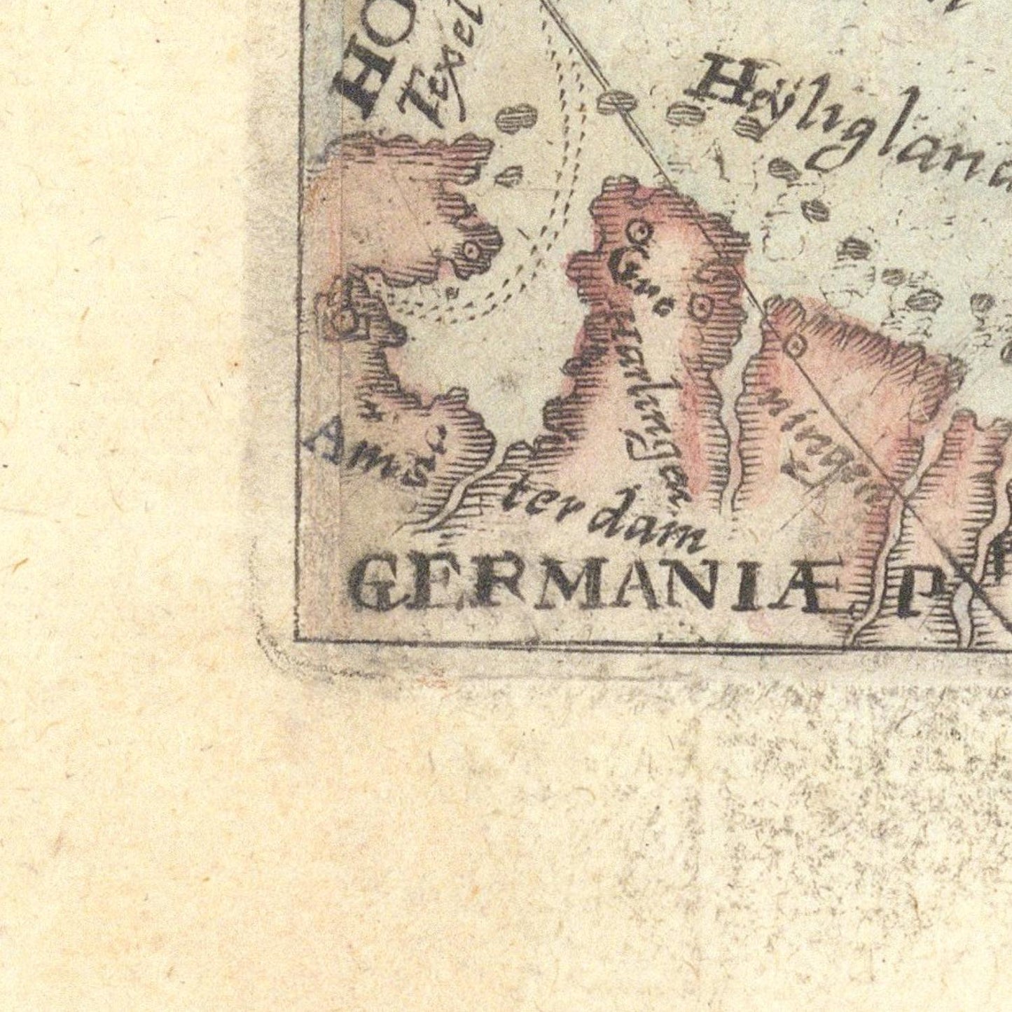 detail of the map from the bottom left corner