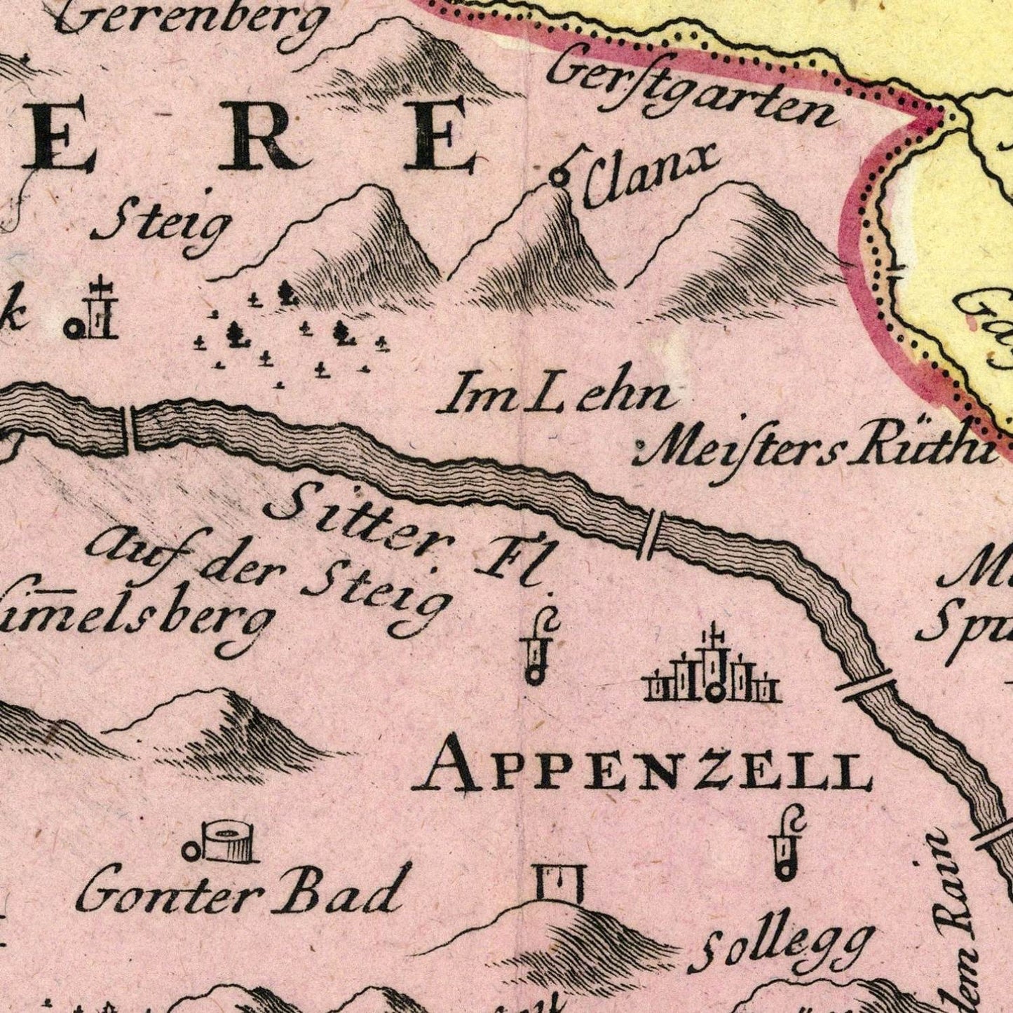 detail of the map from the centre