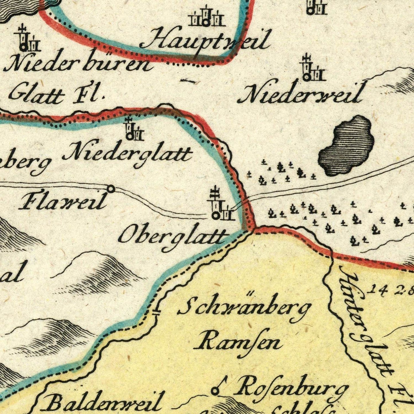 detail of the map from the centre left