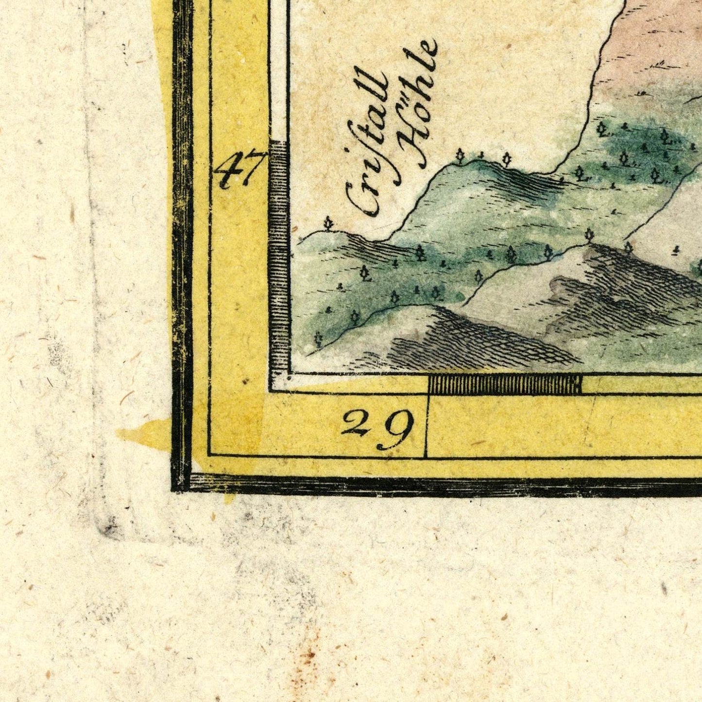 detail of the map from the bottom left corner