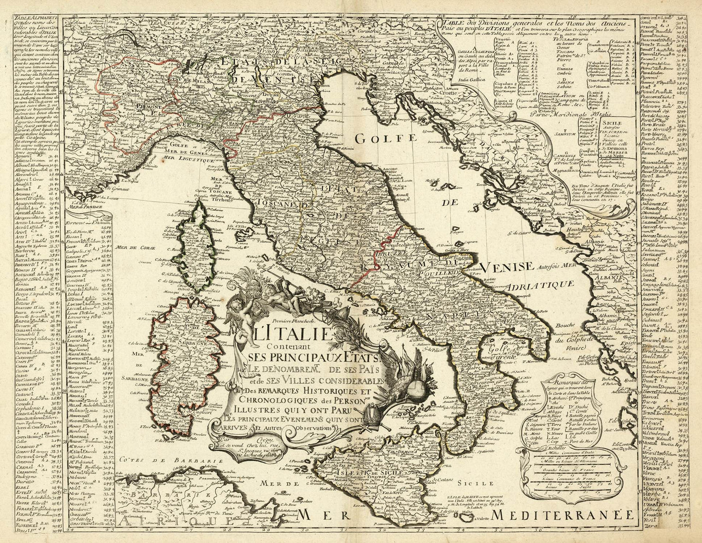 presentation of the map reproduction without a frame