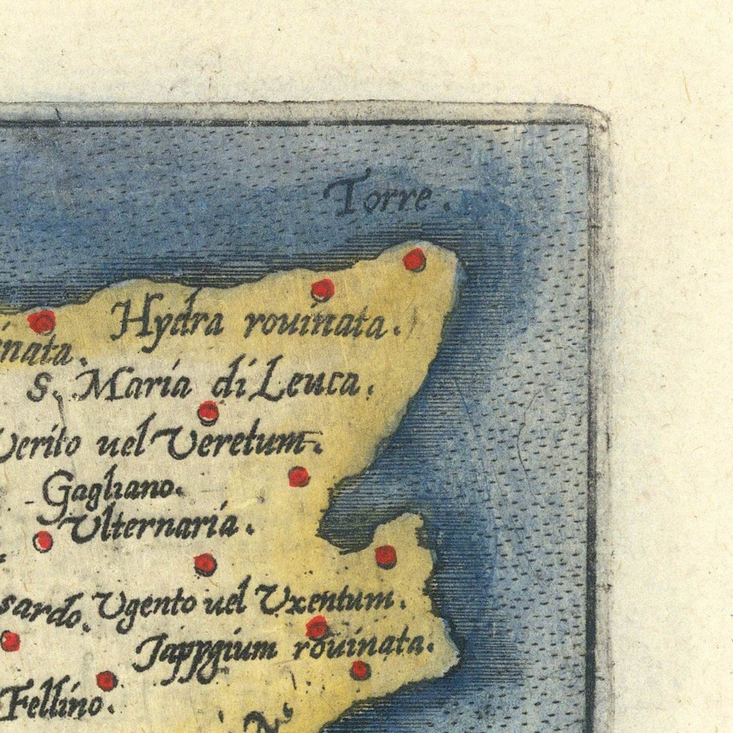 detail of the map from the top right corner