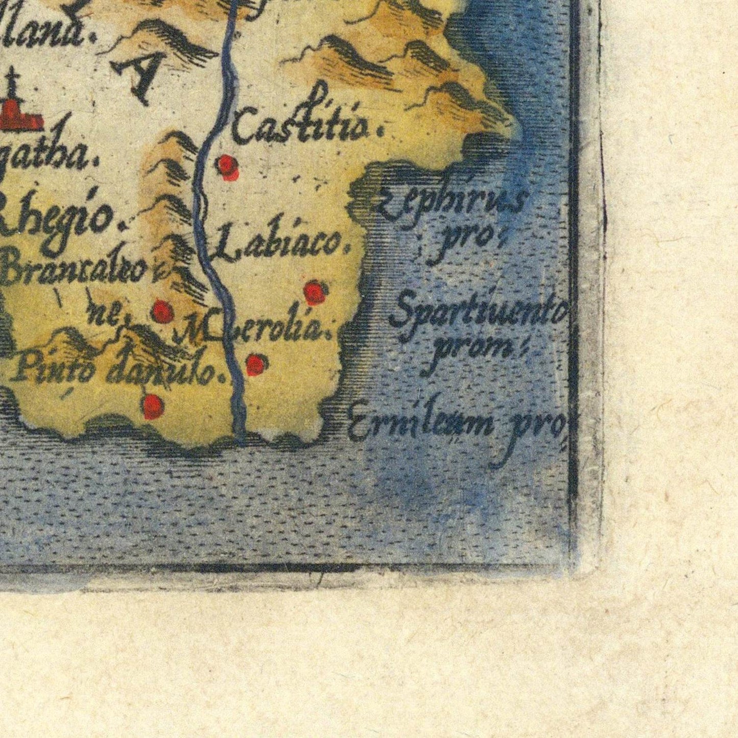 detail of the map from the bottom right corner