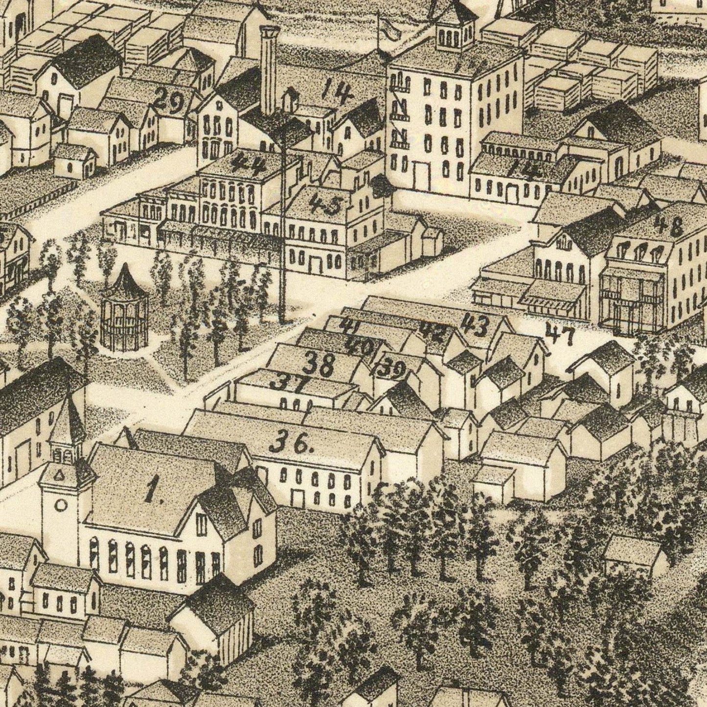detail of the map from the centre