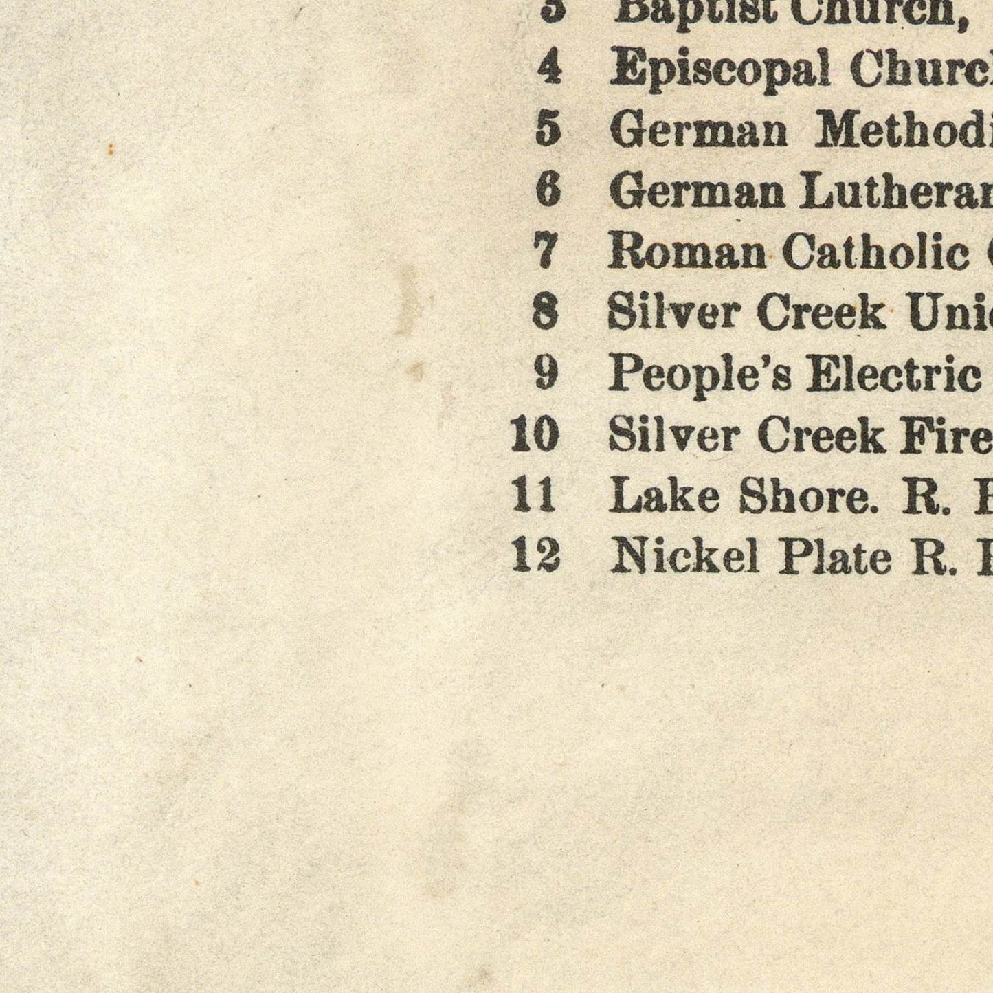 detail of the map from the bottom left corner