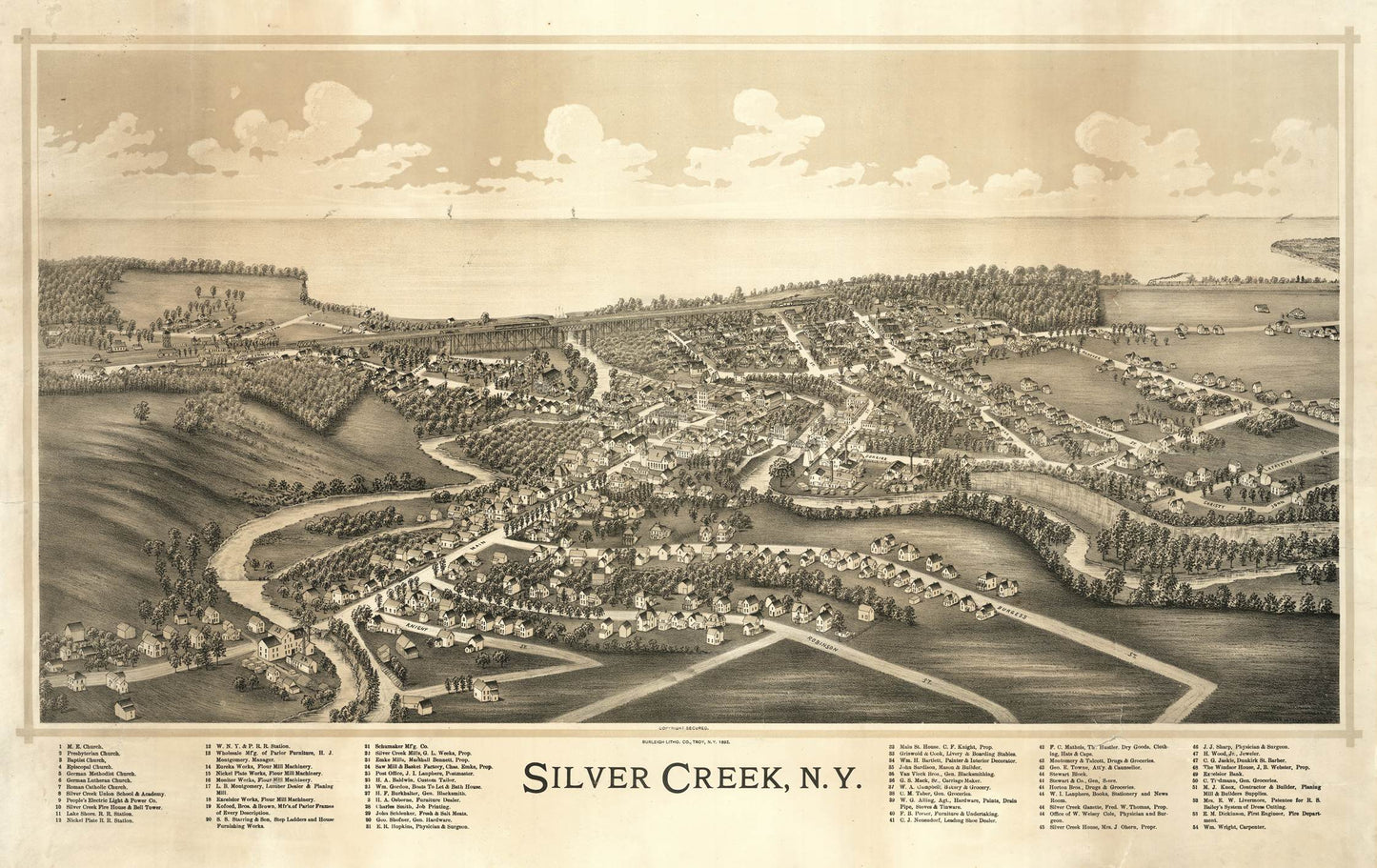 presentation of the map reproduction without a frame