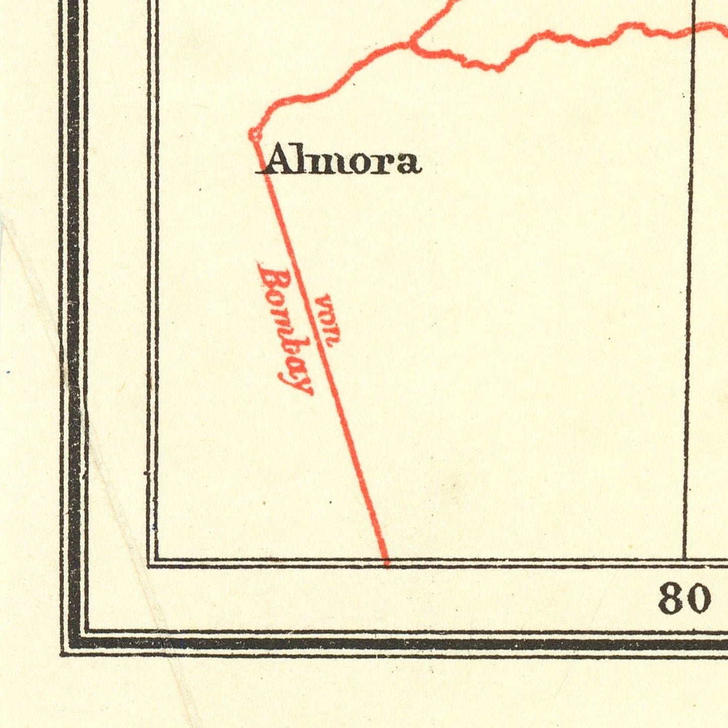 detail of the map from the bottom left corner
